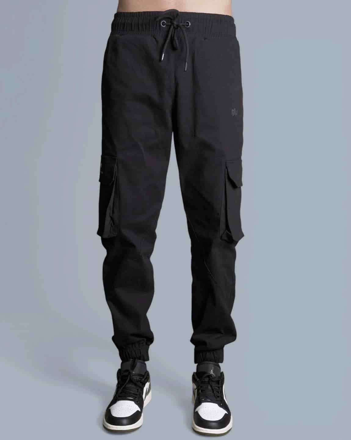PANTALON CARGO NEGRO HOMBRE - miniatura 1
