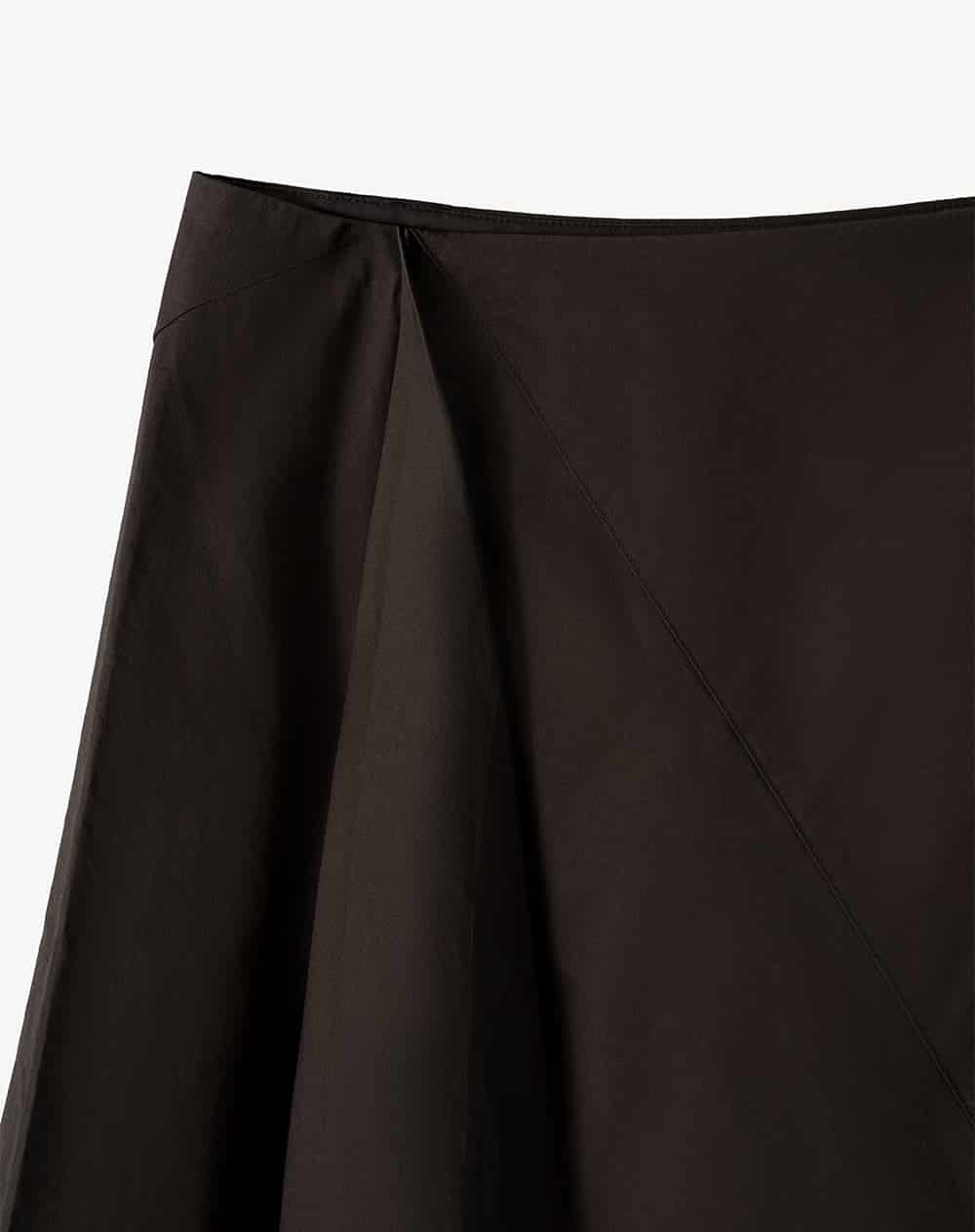 Falda midi tiro medio silueta tipo A café mujer - miniatura 7