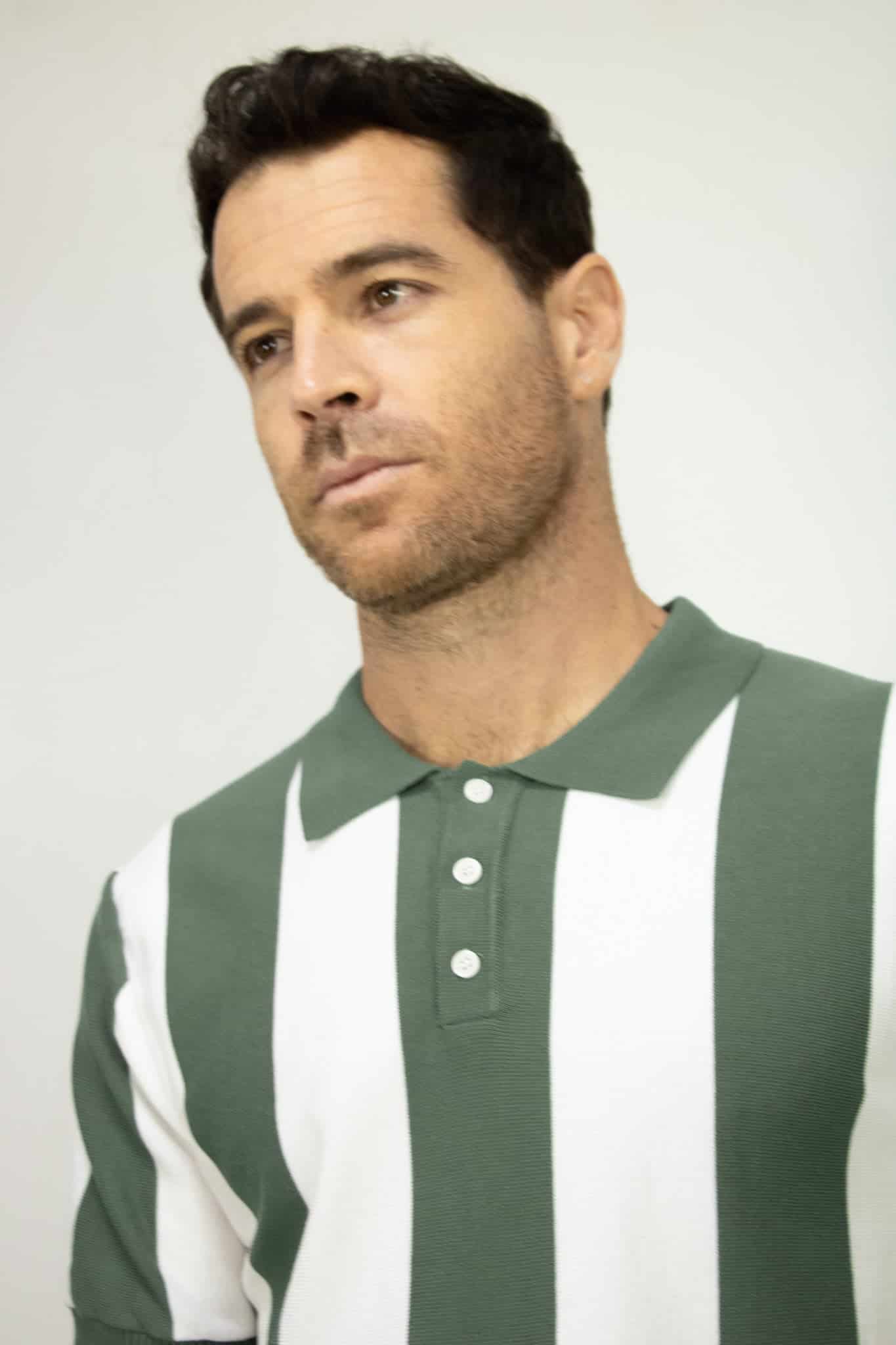 POLO TEJIDA RAYAS VERDE PARA HOMBRE - miniatura 4