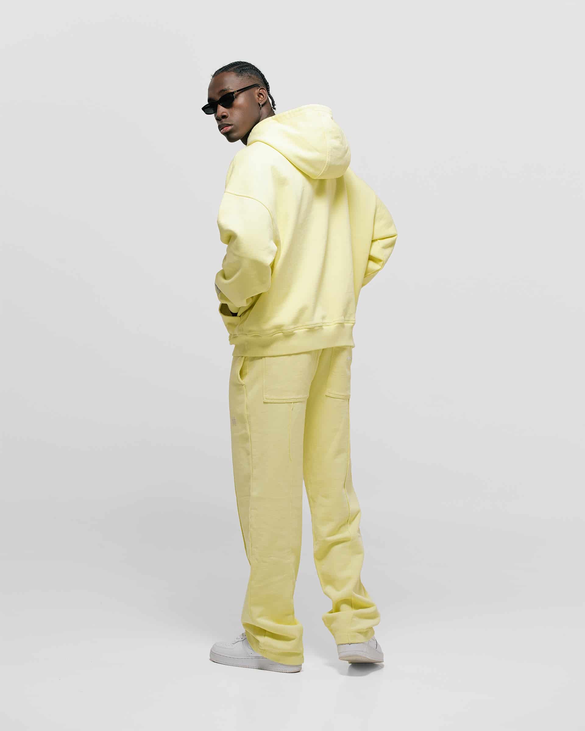 Zip Hoodie Oversized Básico V3 - Amarillo Pastel - miniatura 3
