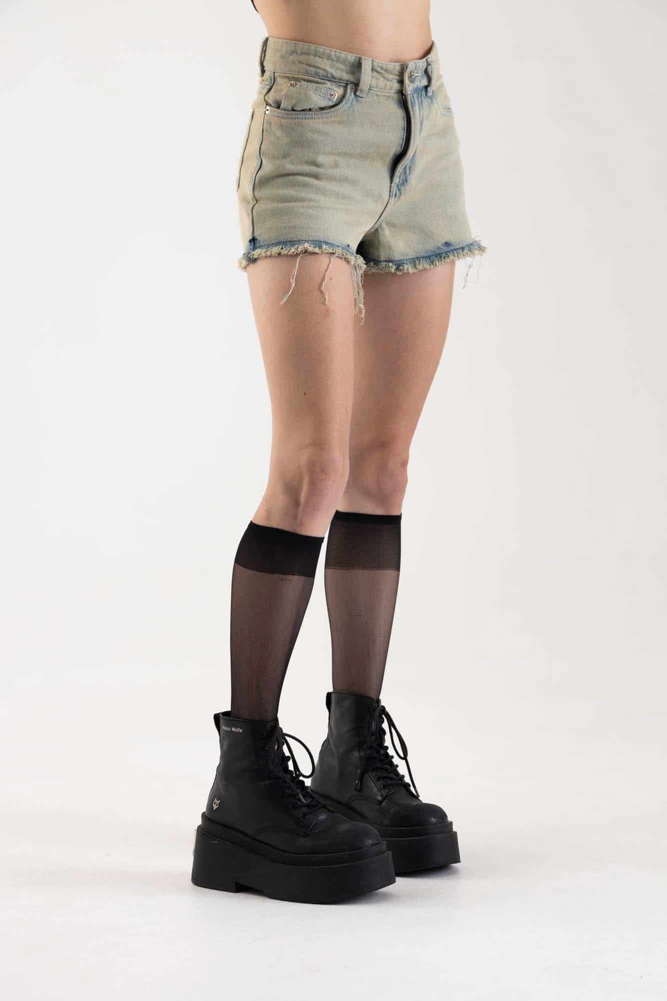 BLACK ACID DENIM SHORT - miniatura 11