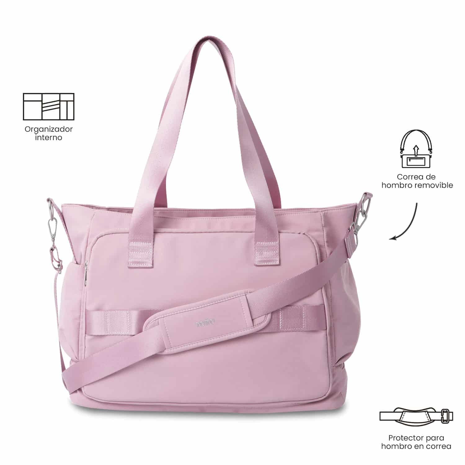 Bolso para Mujer Maxi Tote Grande Porta PC 16" Rosado - miniatura 4