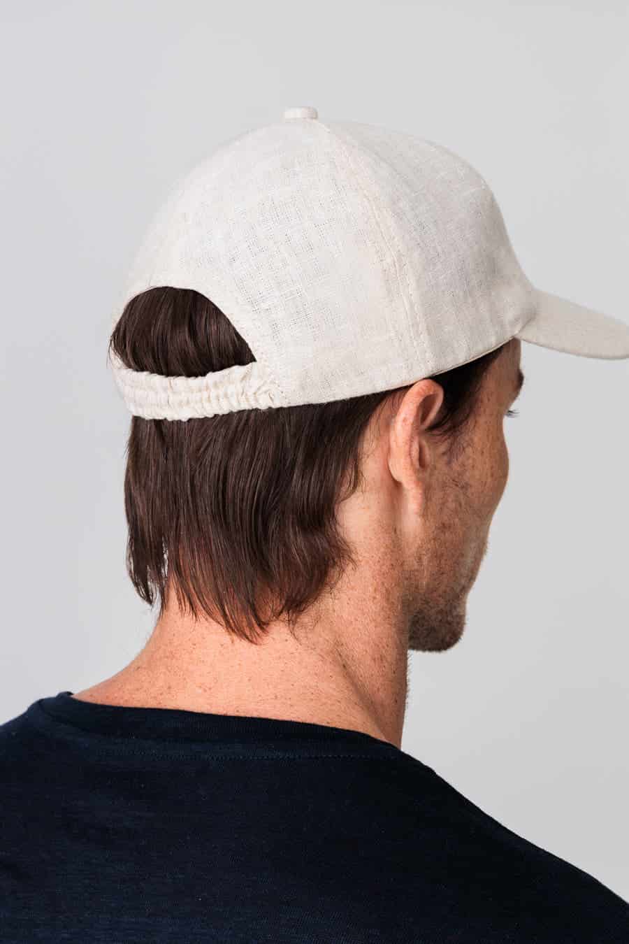 Men's linen cap beige - miniatura 3