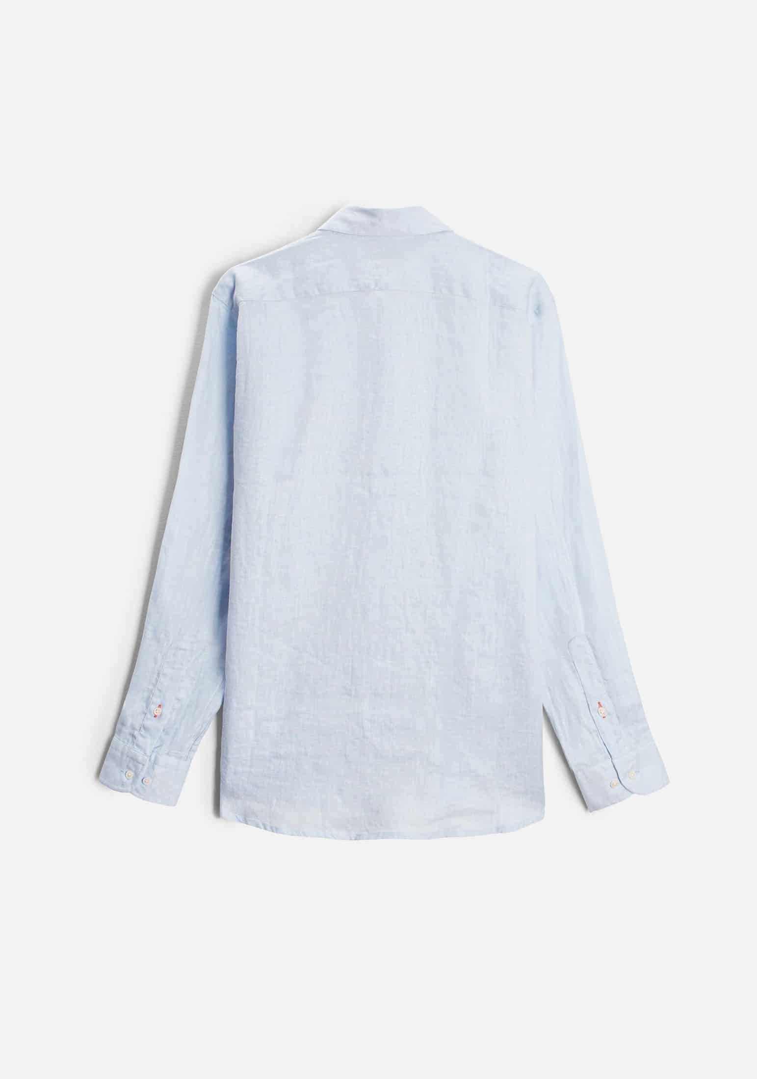 Camisa H CI Lino L-Sal Azul Claro - miniatura 4