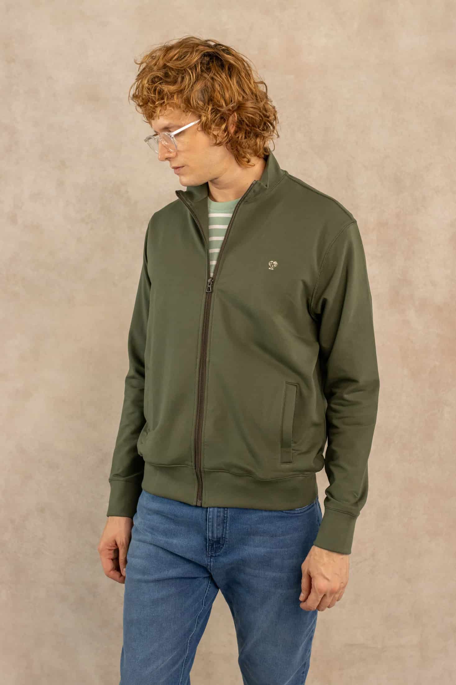 Full-Zip Antimanchas Verde Militar - miniatura 4