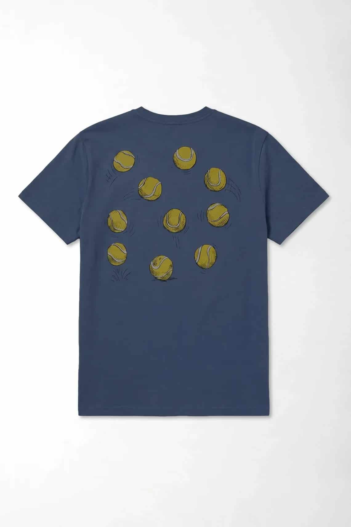 Camiseta gráfica regular con Service Ace en mezcla de algodón azul marino para hombre - miniatura 3