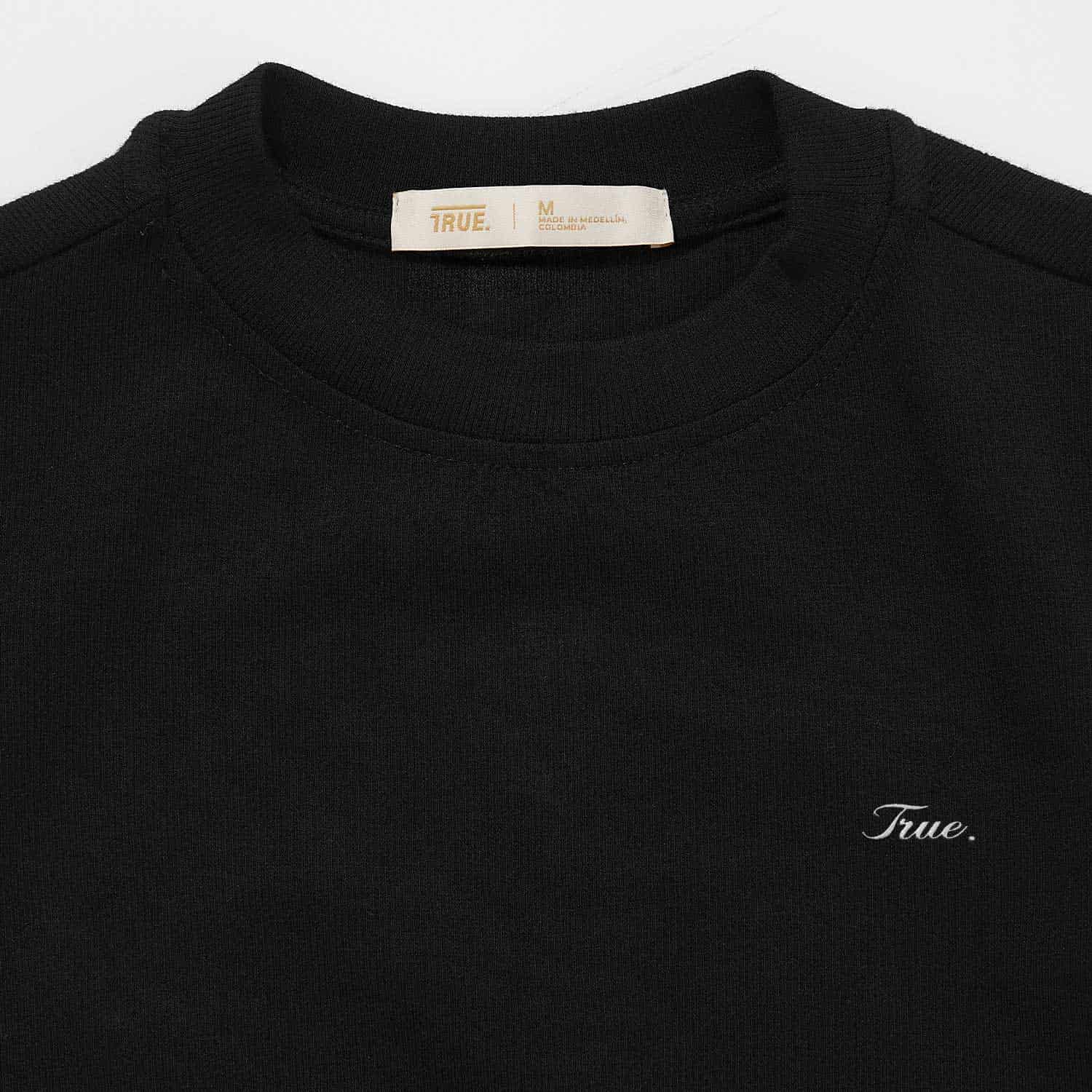Signature Slim Ribbed Tee - Black - miniatura 2
