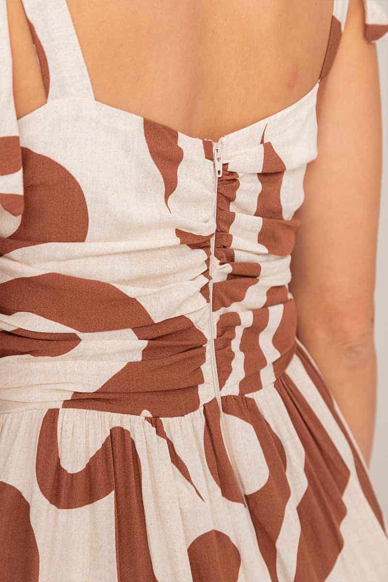 Vestido Casual Bicolor Cafe Tirantes Ajustables - miniatura 2