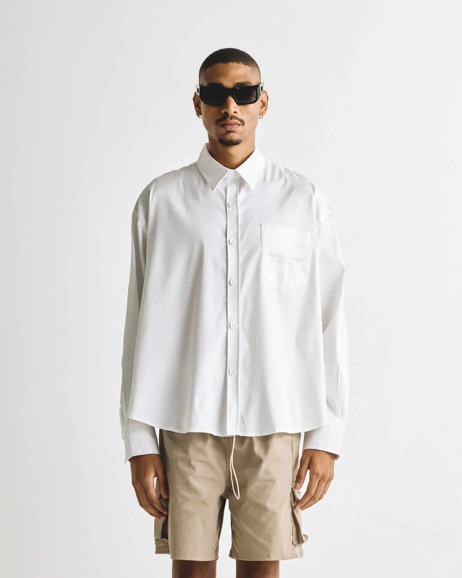 Basics Undergold Design Studio Long Sleeve Boxy Shirt Bone - miniatura 9