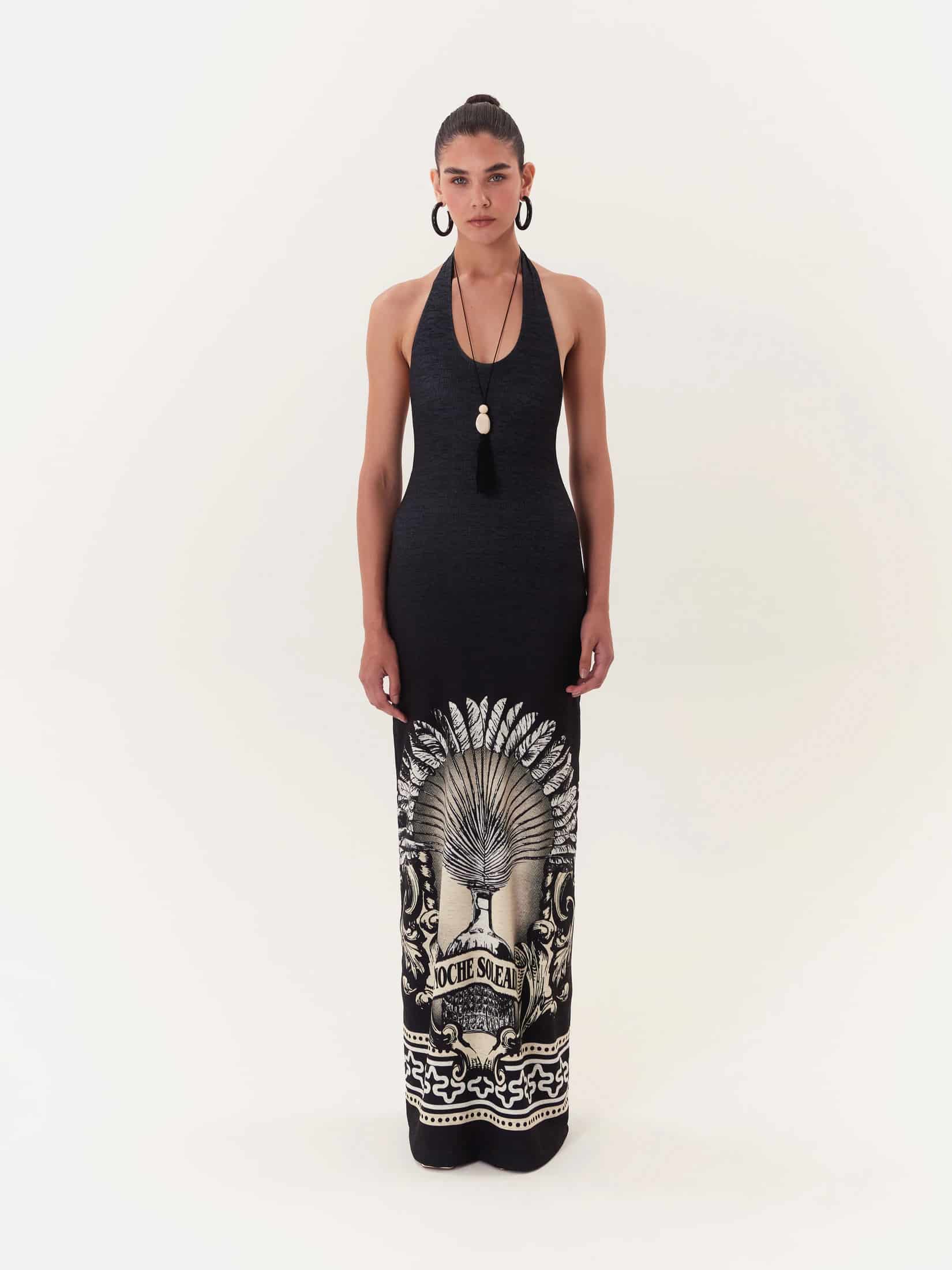 Halter Maxi Dress Solar - Negro - miniatura 1