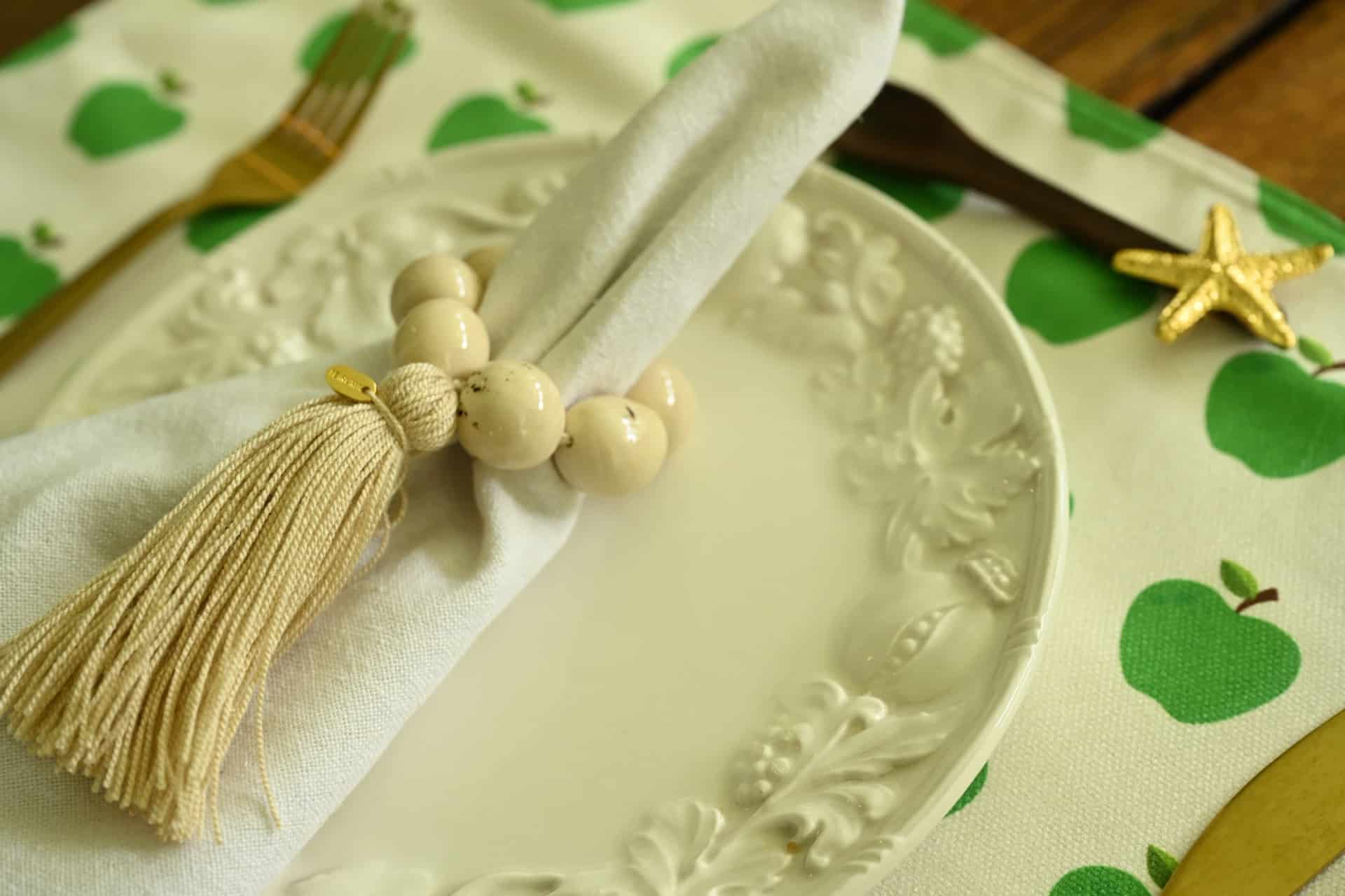 Set de 4 servilleteros de Taguas Blanco - miniatura 1