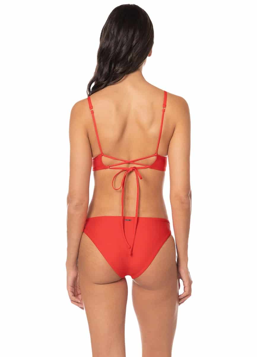 Maaji Red Camelia Sublimity Regular Rise Classic Bikini Bottom - miniatura 2