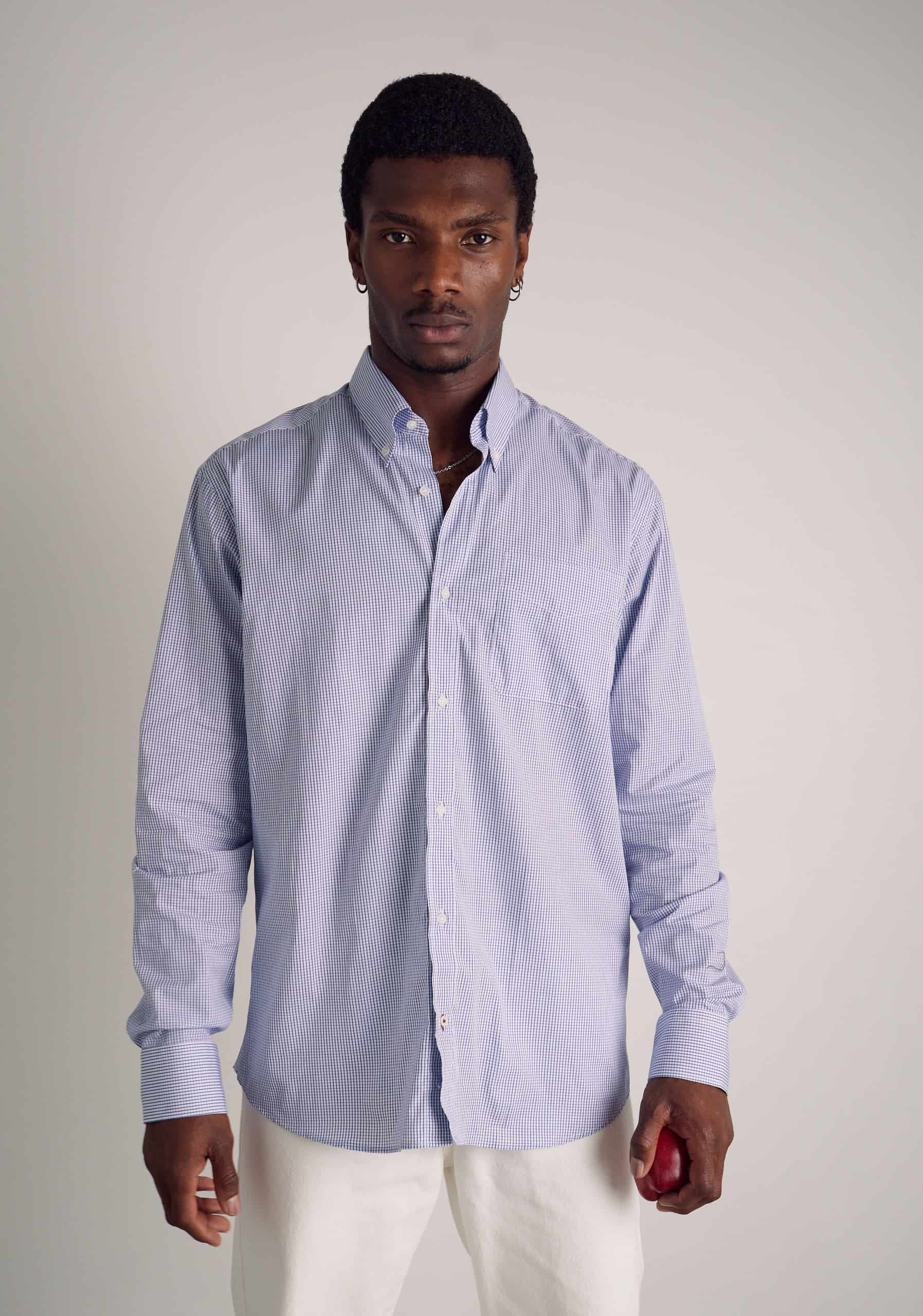 Camisa H CBD Cuadros Peq Azul Osc - miniatura 3