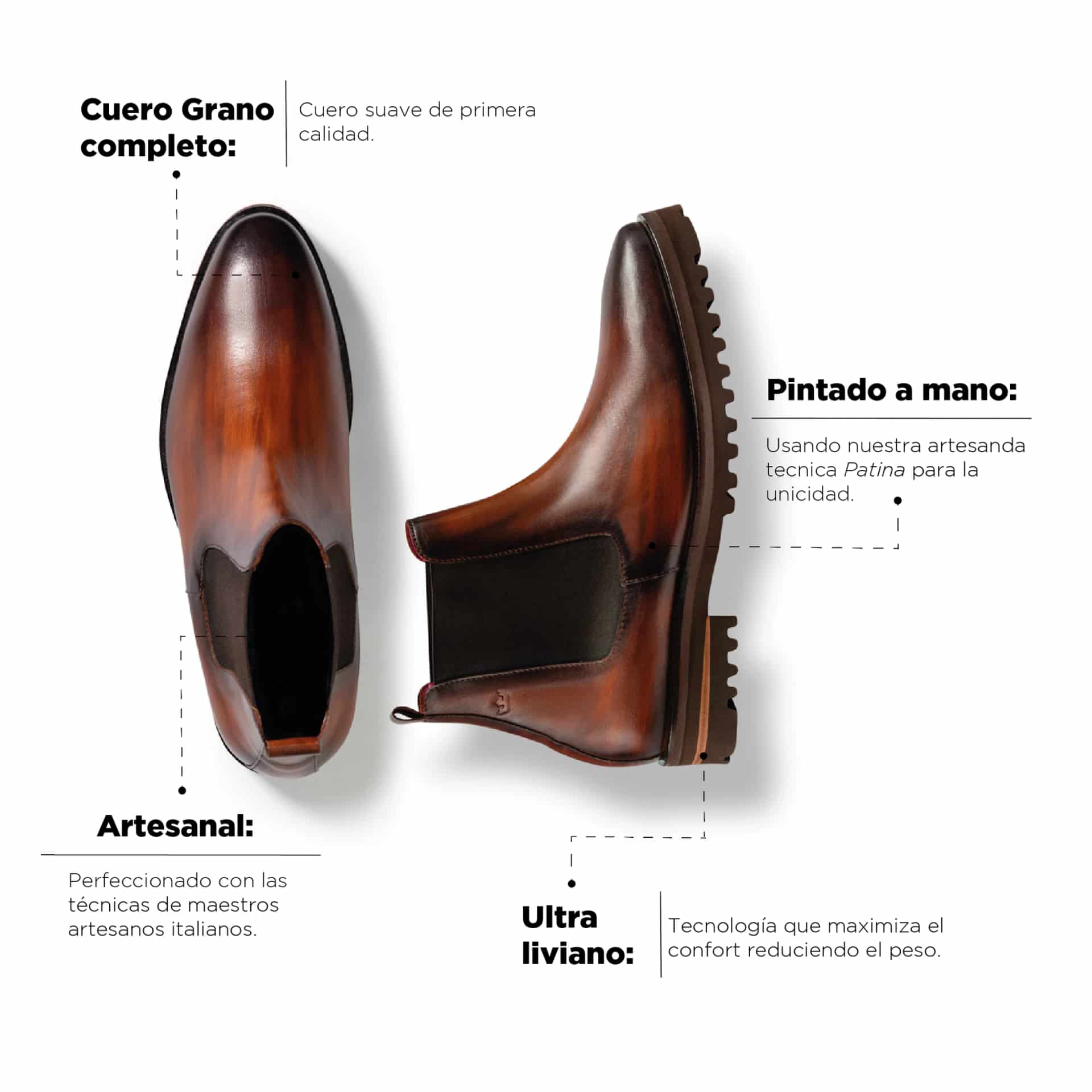 Bota Jacques Cognac Suela Ultraliviana - miniatura 4