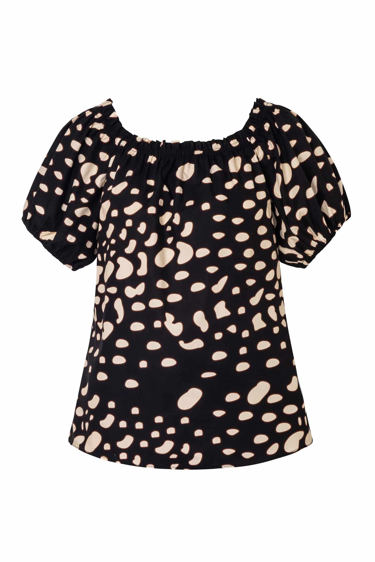 Julia Cotton Top / Black Night Ivory Pebbles - miniatura 1