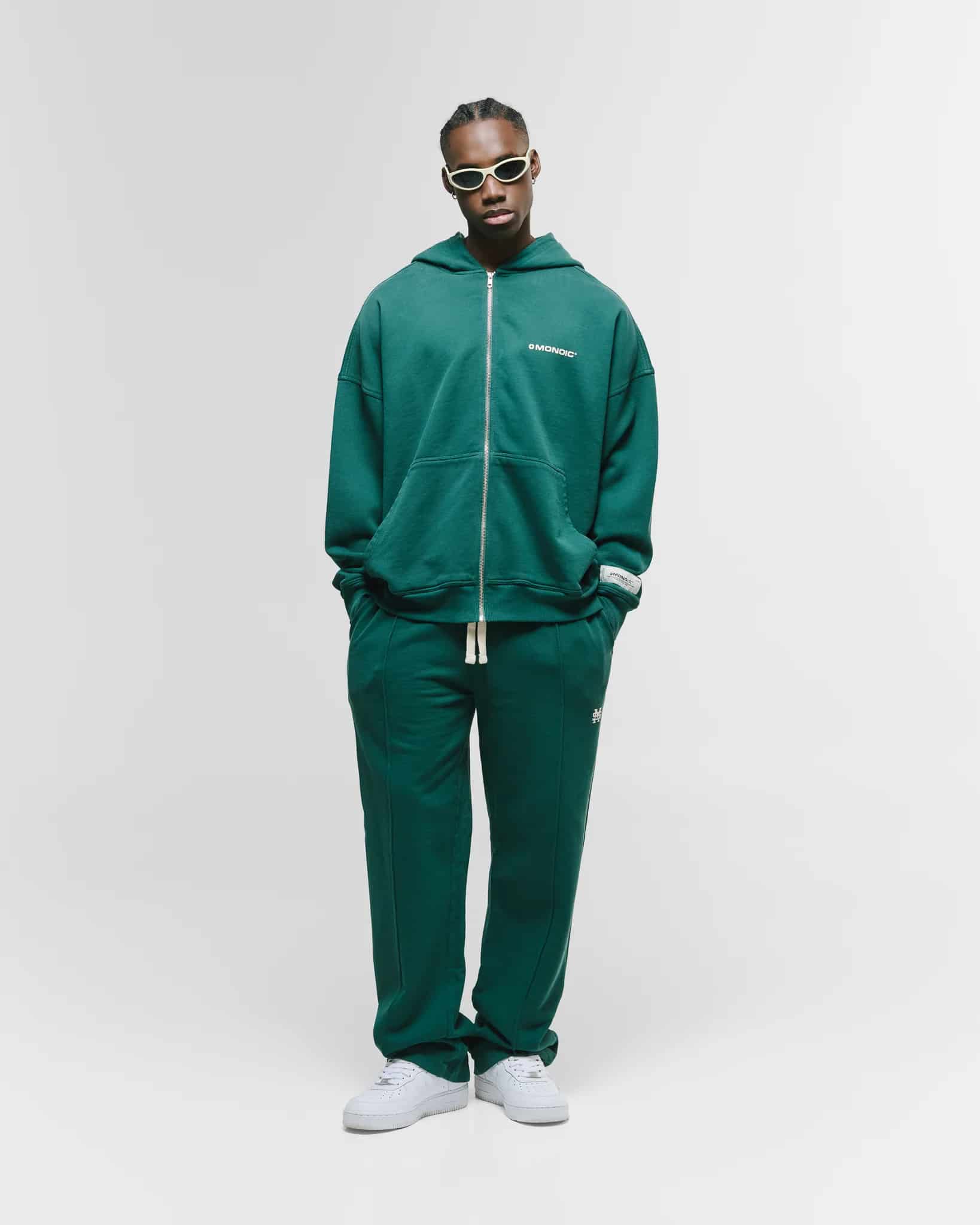 Zip Hoodie Oversized Básico V4 - Forest Green - miniatura 10