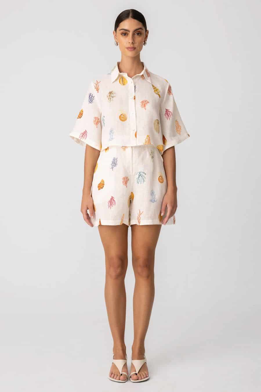 Women's linen shirt white zuyder - miniatura 1