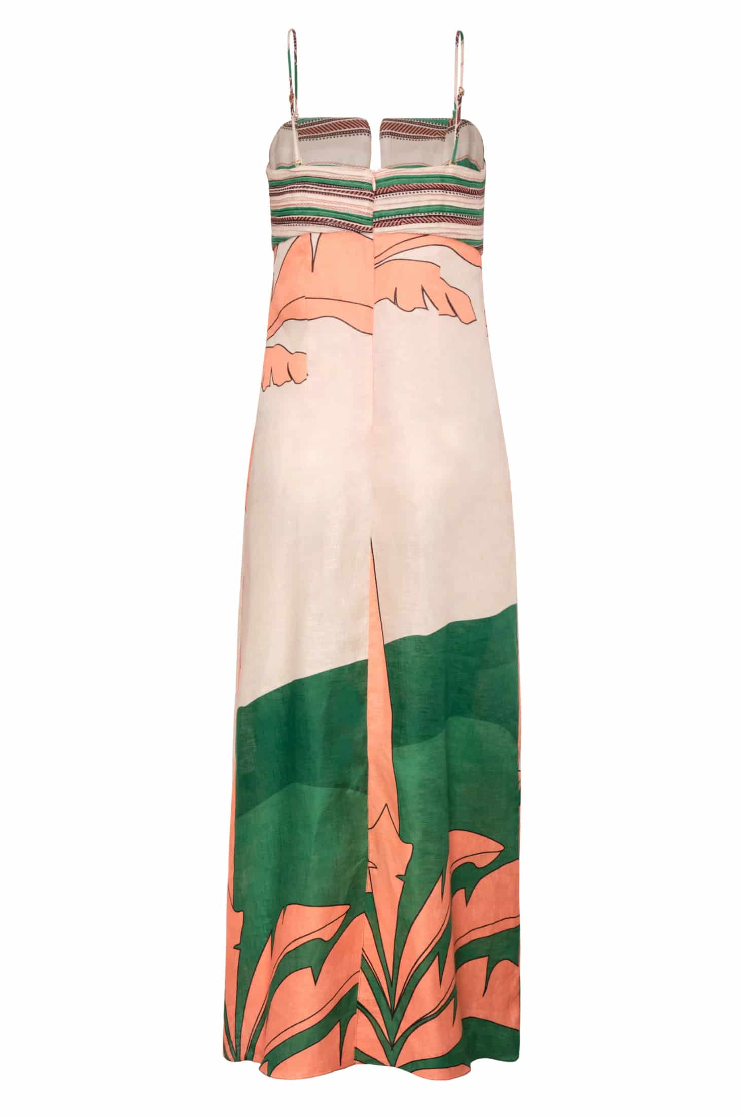 Antigua Linen Midi Dress / Peach Palms - miniatura 3