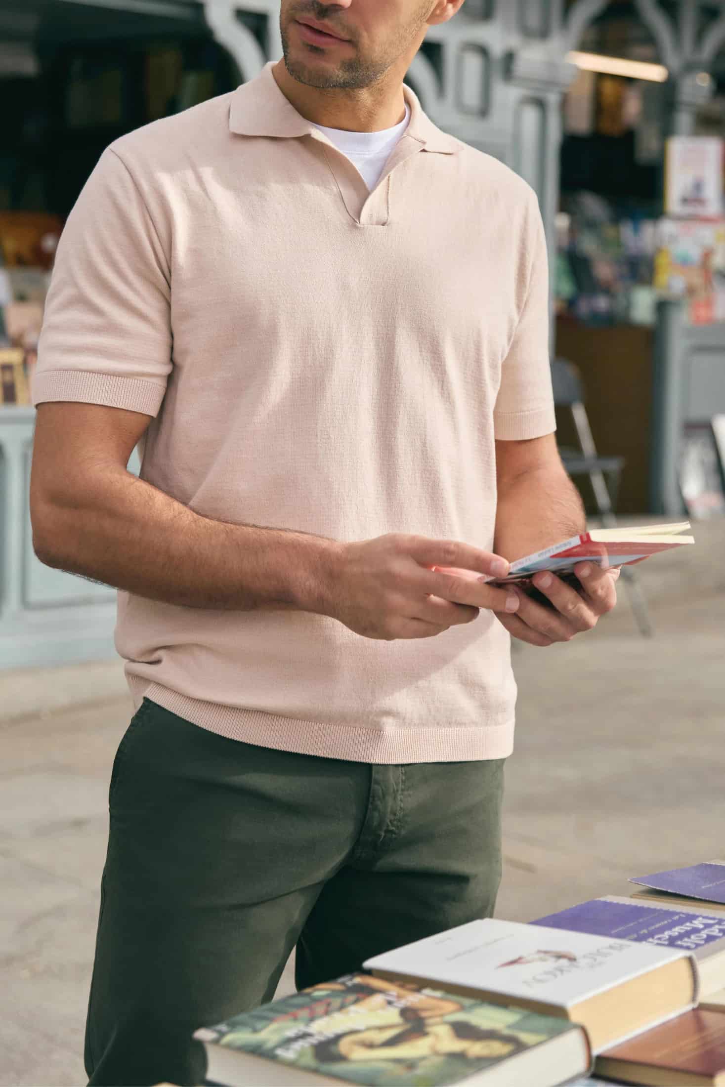 POLO TEJIDA BEIGE - miniatura 2