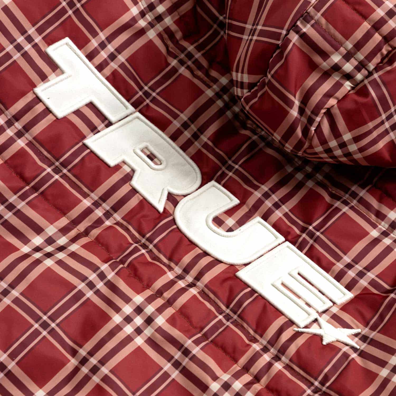 Intuition Plaid Puffer Jacket - Burgundy - miniatura 4