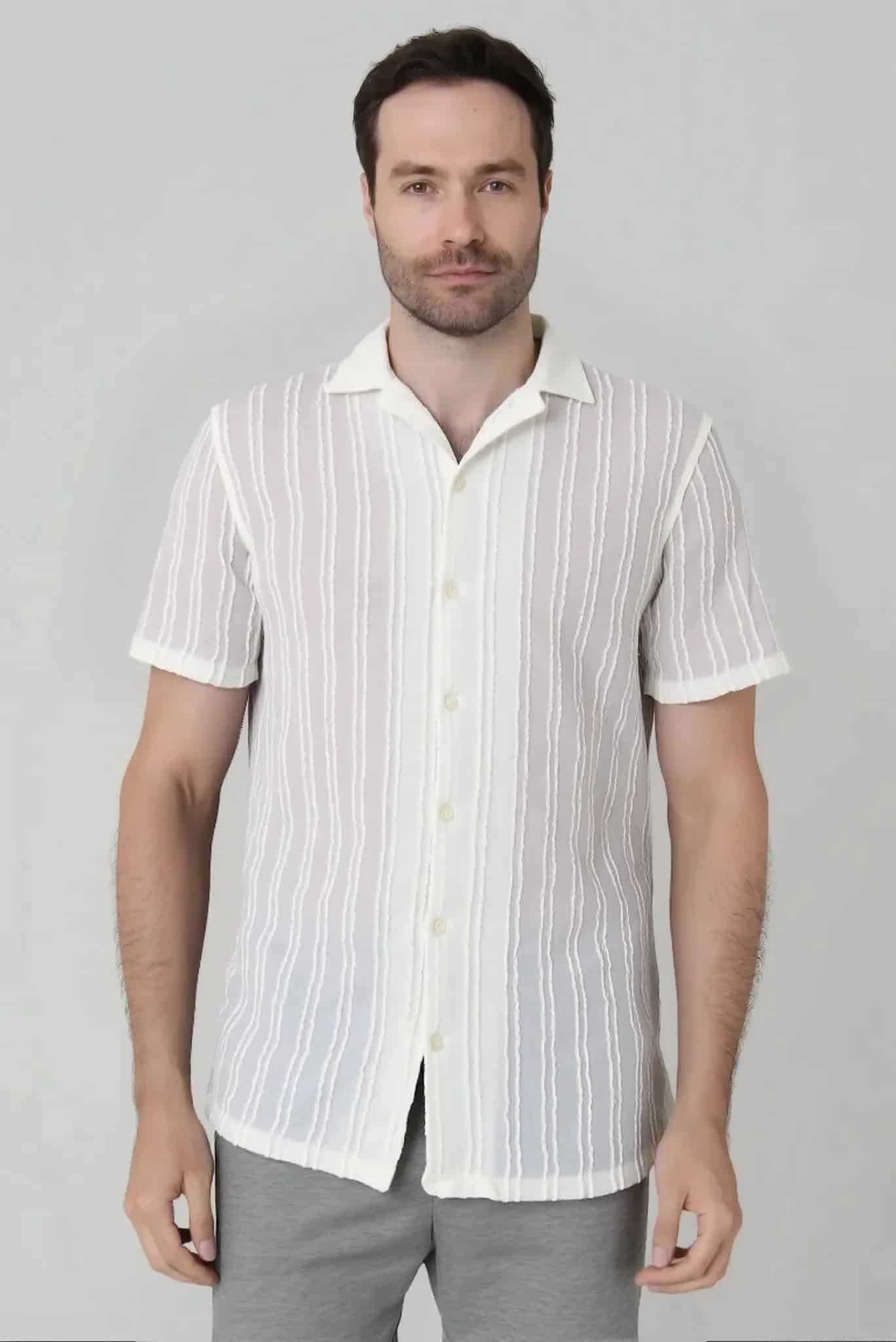 Camisa tejida manga corta Jon Sonen - miniatura 1