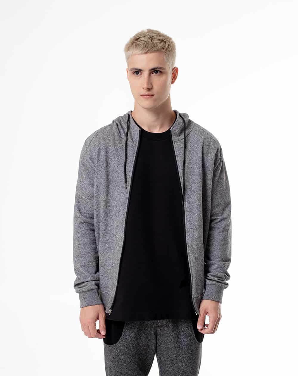 Chaqueta regular algodón gris hombre - miniatura 1