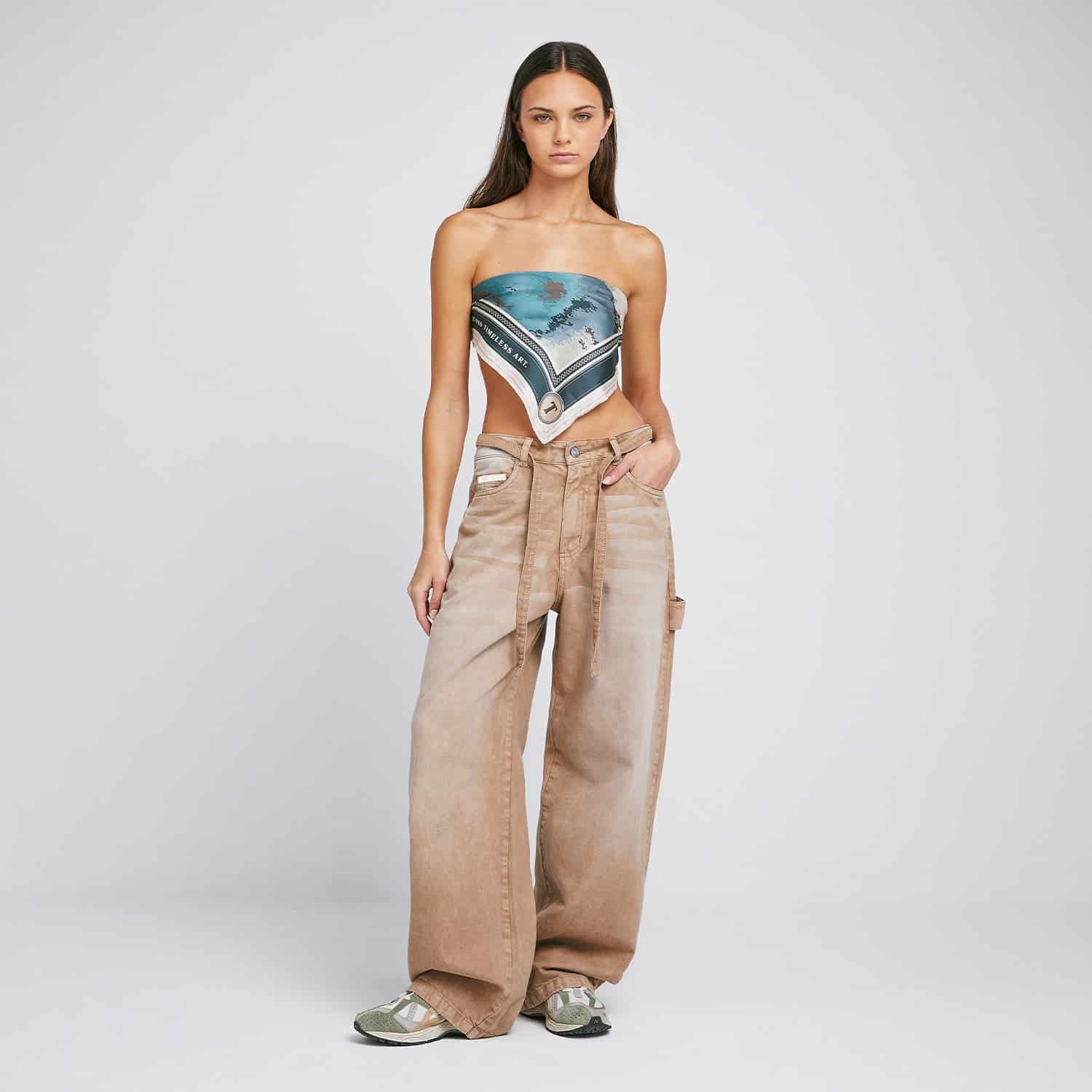 Dirty-Wash Mid-Rise Pants - Sand - miniatura 4