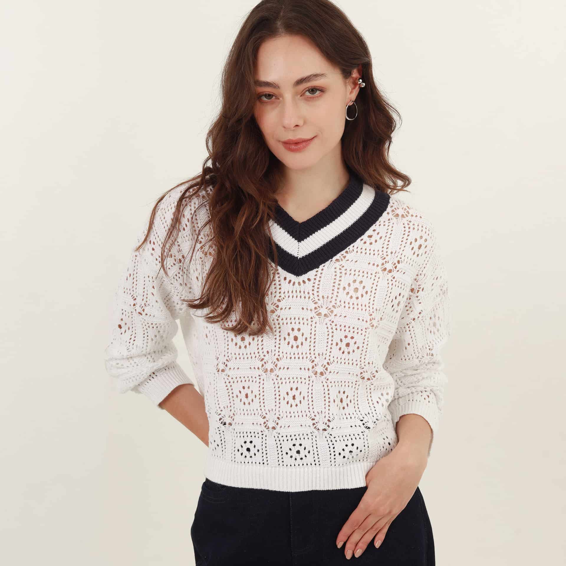 Sweater Cuello V Manga Larga - miniatura 10