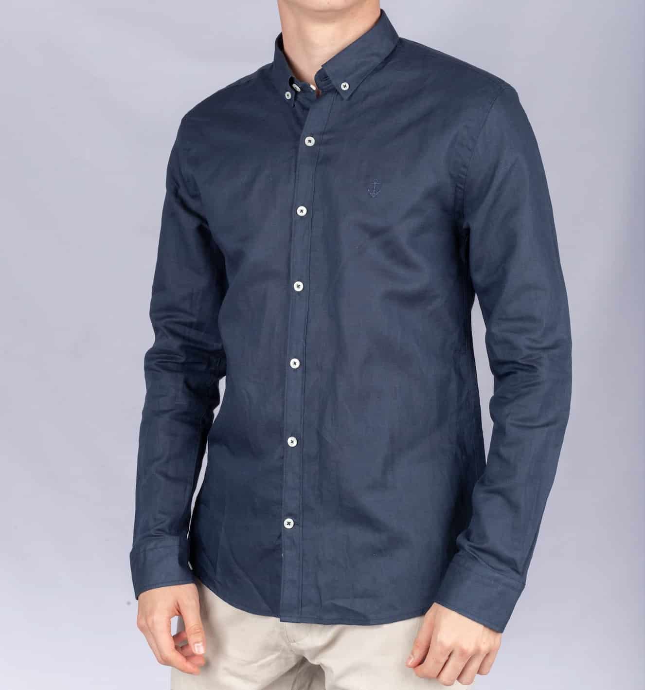 Camisa de Lino Azul Navy - miniatura 1