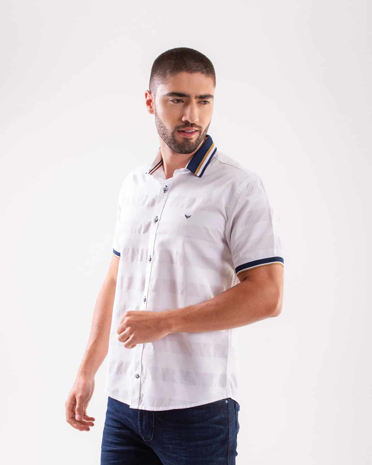 Camisa blanca manga corta para hombre - miniatura 27
