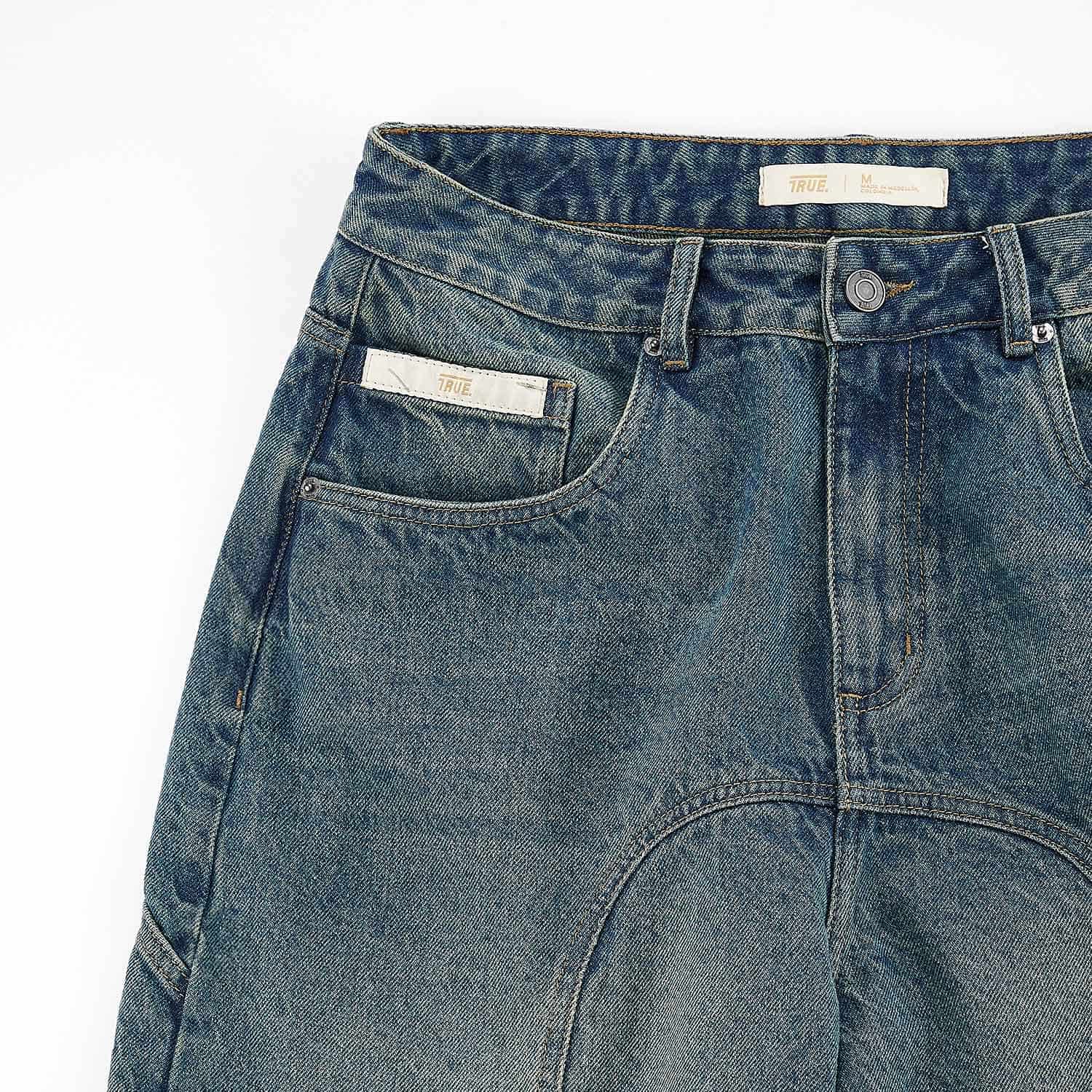 Slashed Denim Jorts - Blue - miniatura 7
