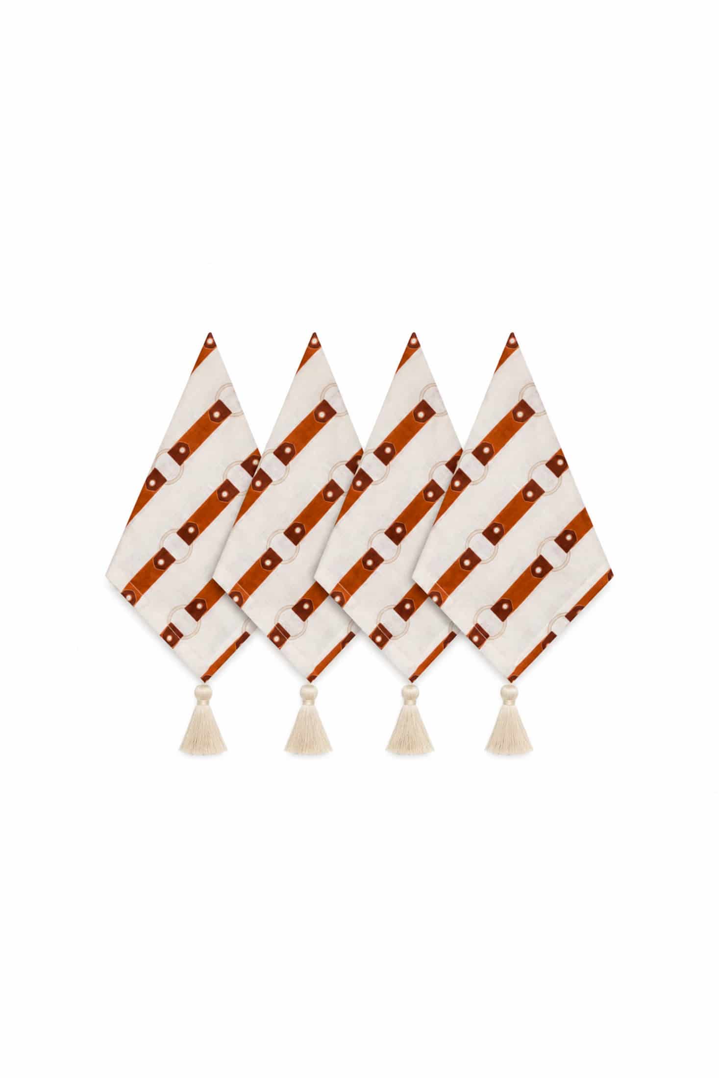 Horse Reins Linen Napkins with Tassels / Set of 4 - miniatura 1