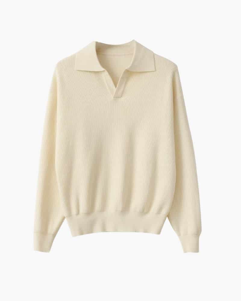 Textured Knit Polo Sweater - miniatura 2