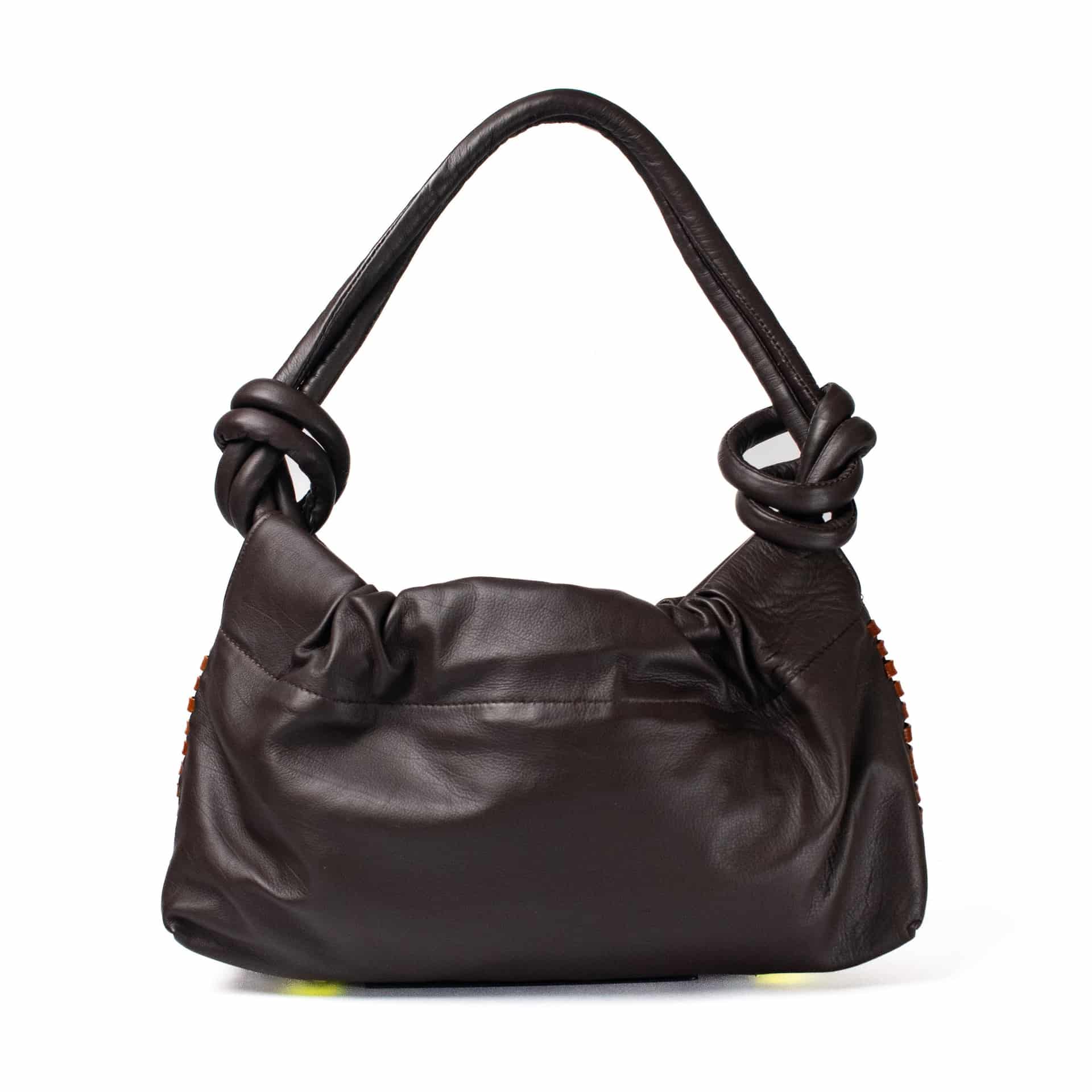 CHUNKIE baguette BAG - chocolate x honey weave - miniatura 1