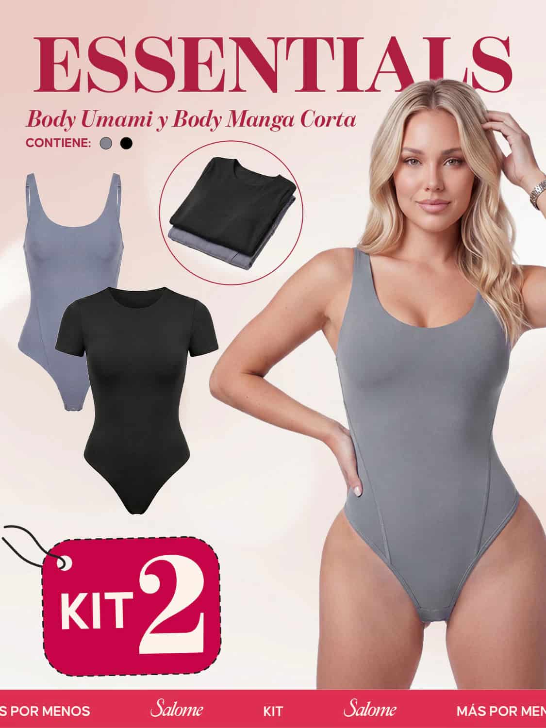 Kit Body Diario Tiras Finas & Manga Corta Sin Costuras | Salome 5005 + 5007 | 01L5 - miniatura 3