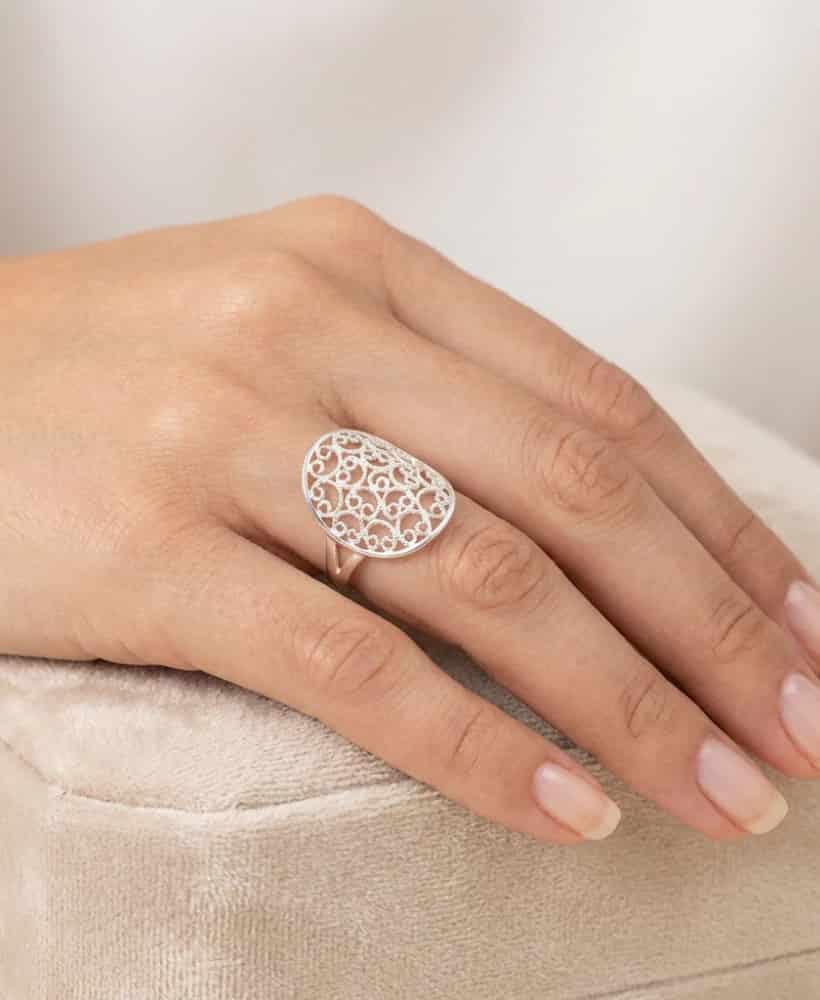 Anillo Tejido filigrana en plata - miniatura 2