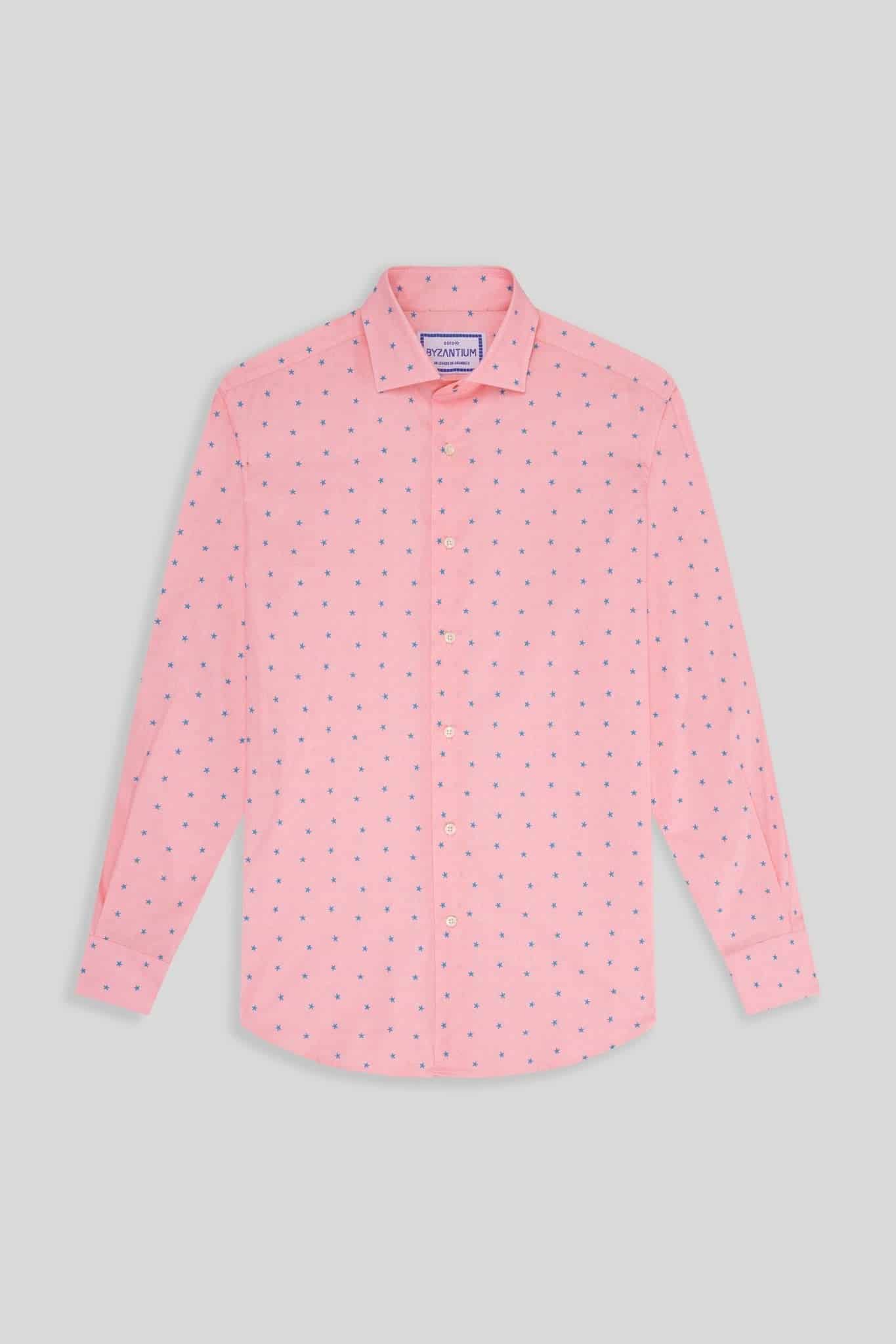 Men's cotton shirt pink estelle - miniatura 1