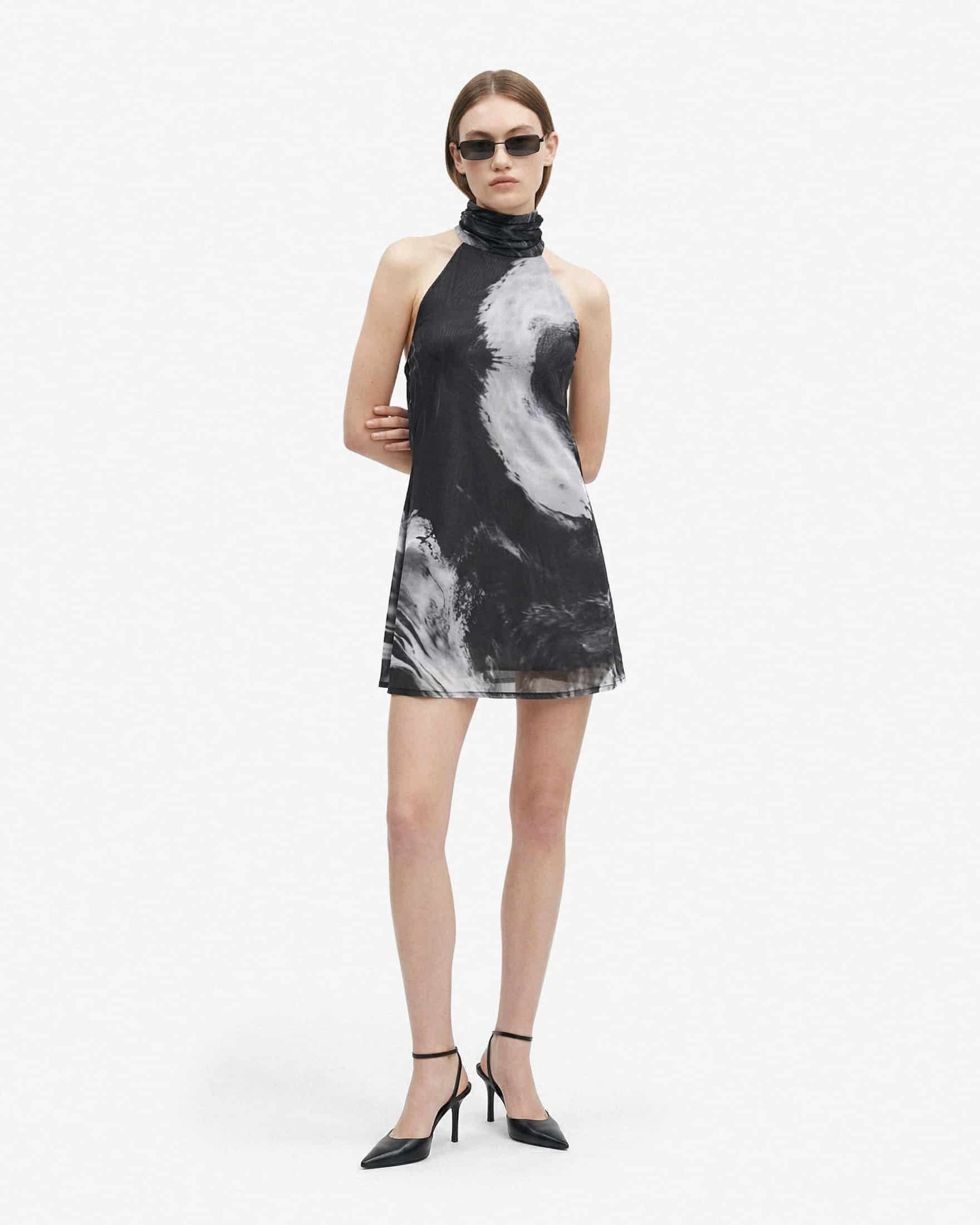 Halter Mesh Mini Dress - miniatura 2