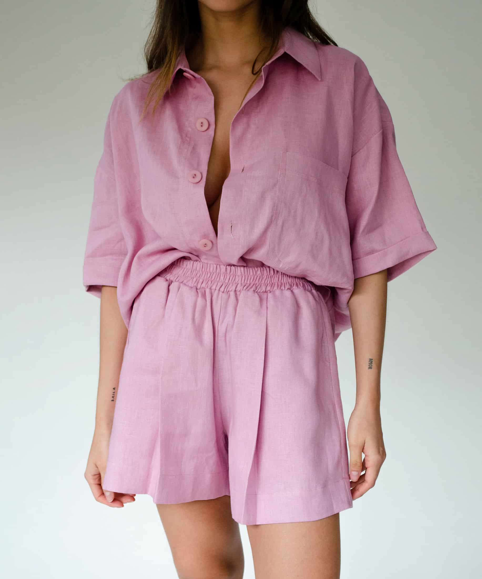 Short Dancer de Lino - Dusty pink - miniatura 1