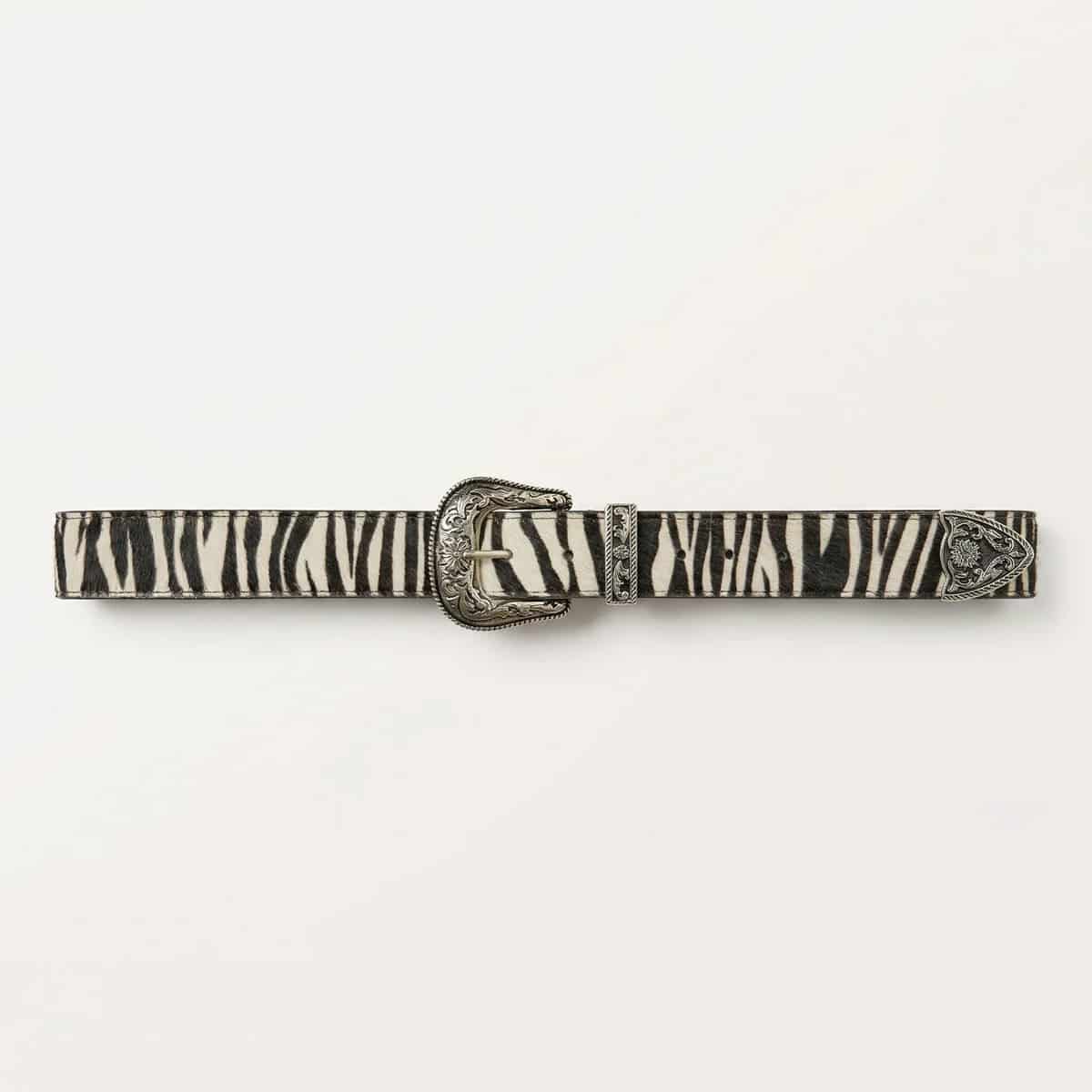 Cinturón de Cuero Zebra con Hebilla Western – Diseño de Autor - miniatura 2