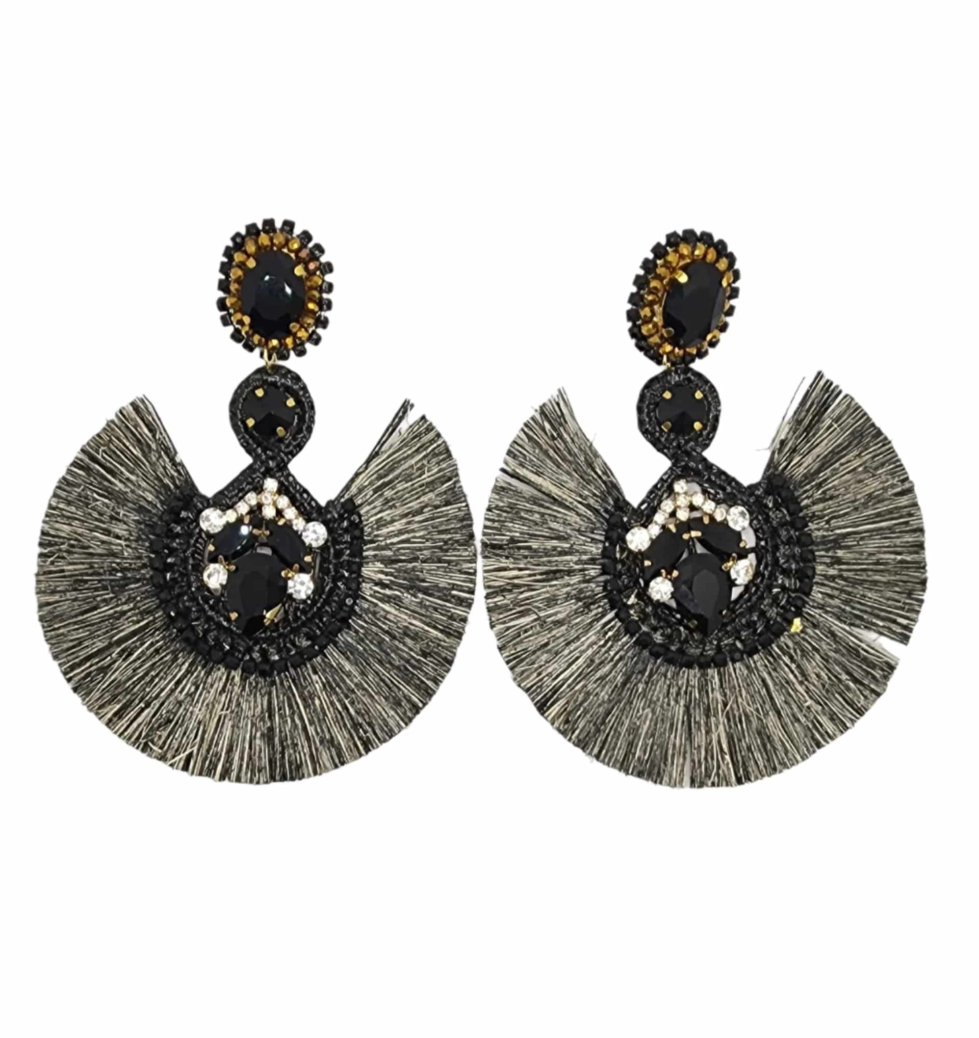 Black Half Moon Earrings - miniatura 1
