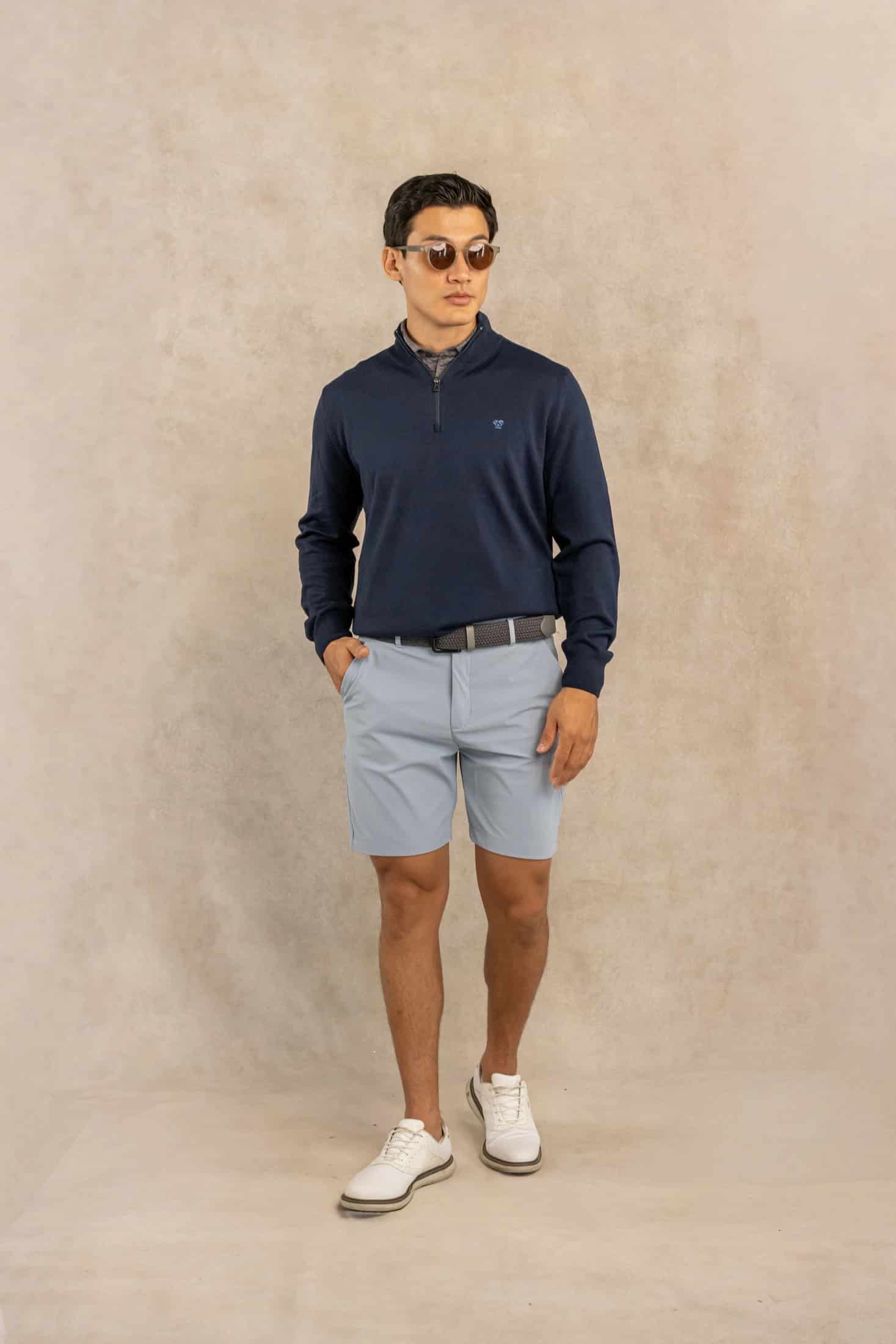 Halfzip Merino Antiarrugas Azul Oscuro - miniatura 2