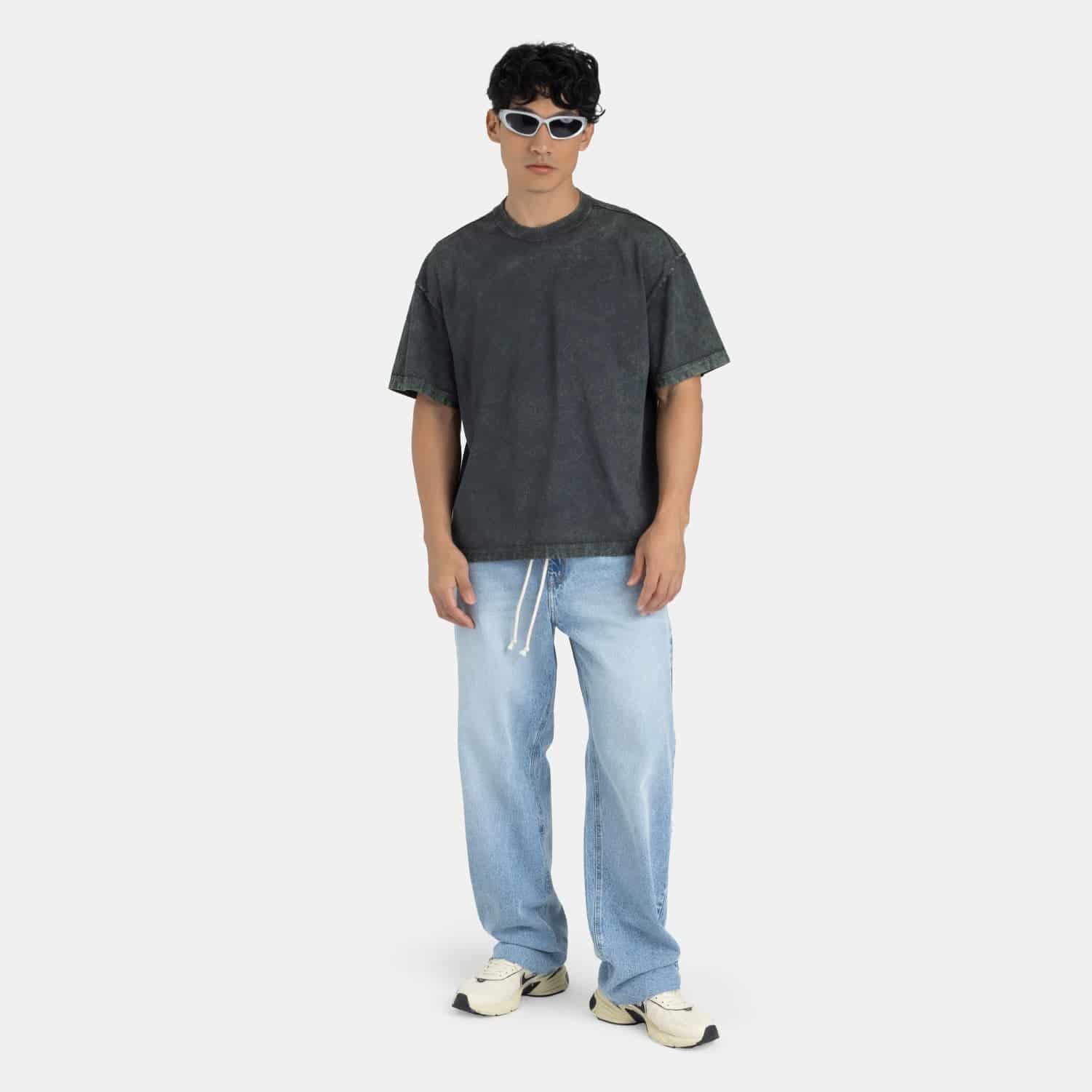 Acid Washed Boxy Tee Green - miniatura 3