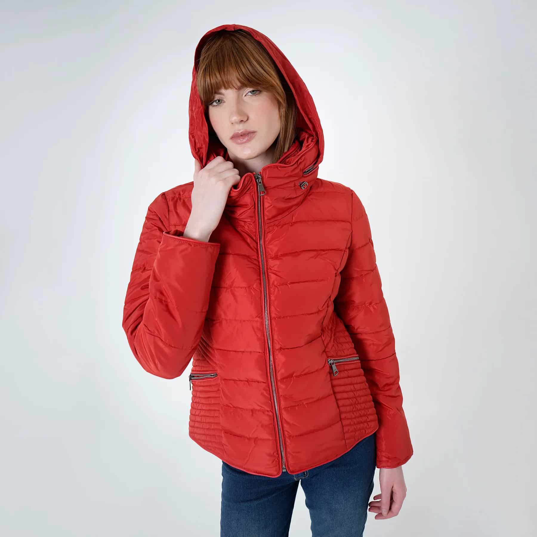 Chaqueta acolchada cuello alto con capucha interna - miniatura 54