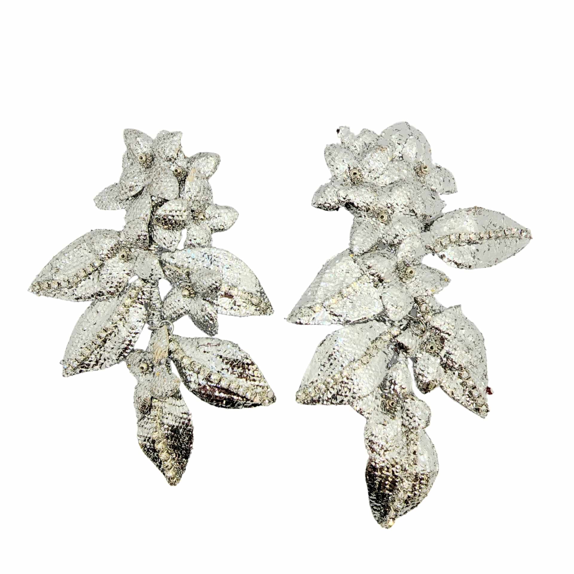Silver Leaf Bloom Earrings - miniatura 1