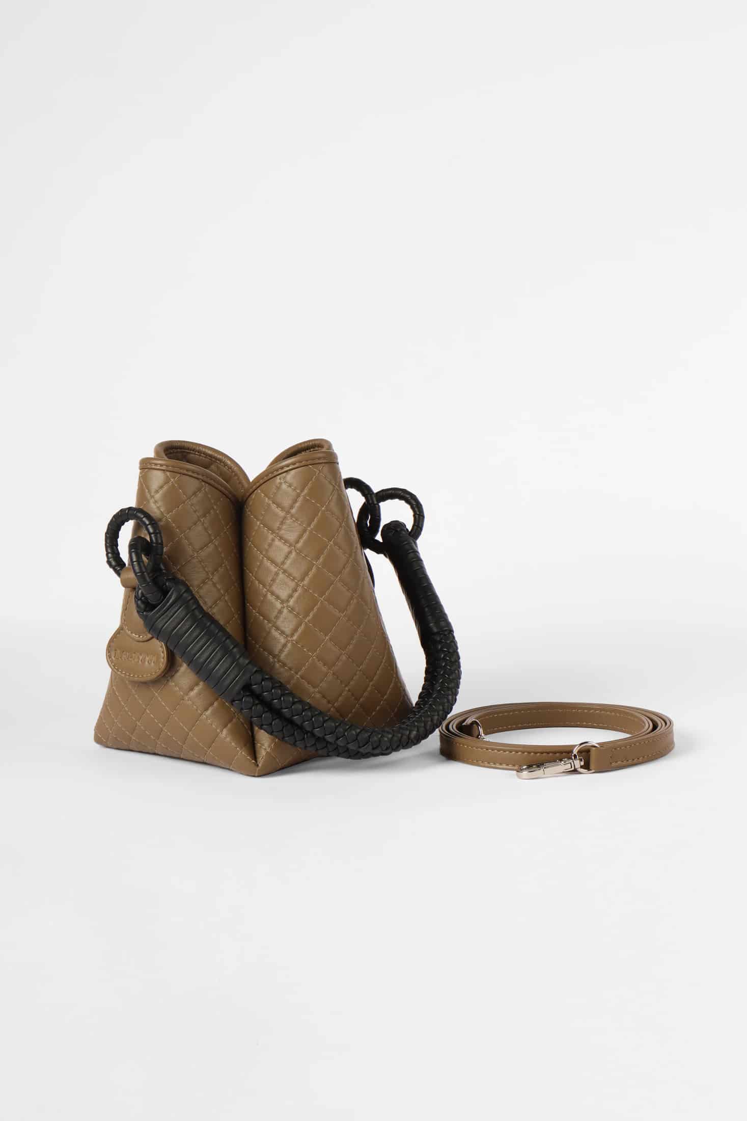 Tulip Mini Bucket Bag, Olive and Black - miniatura 4