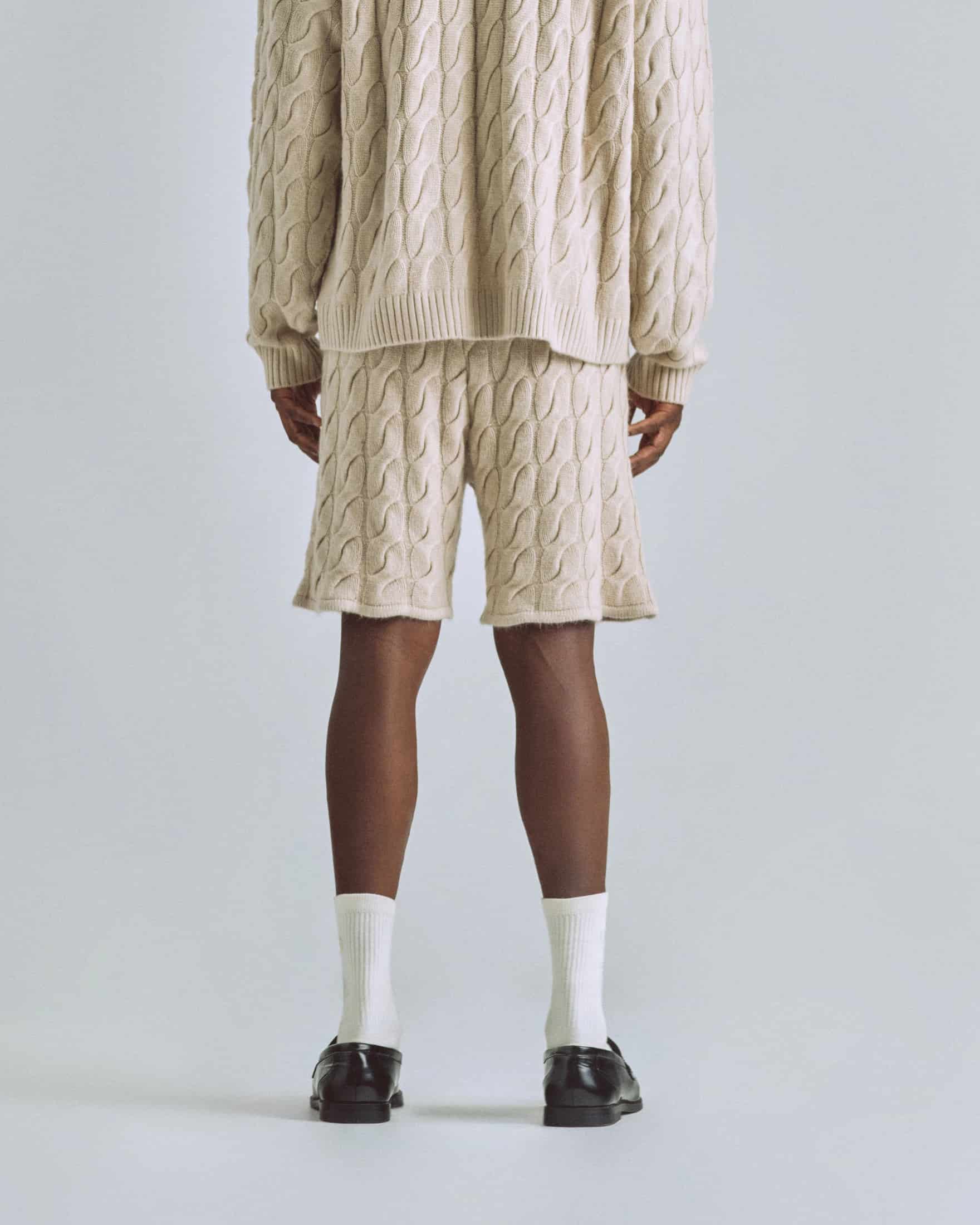 The Path Monogram Cable Knit Short Cream - miniatura 7