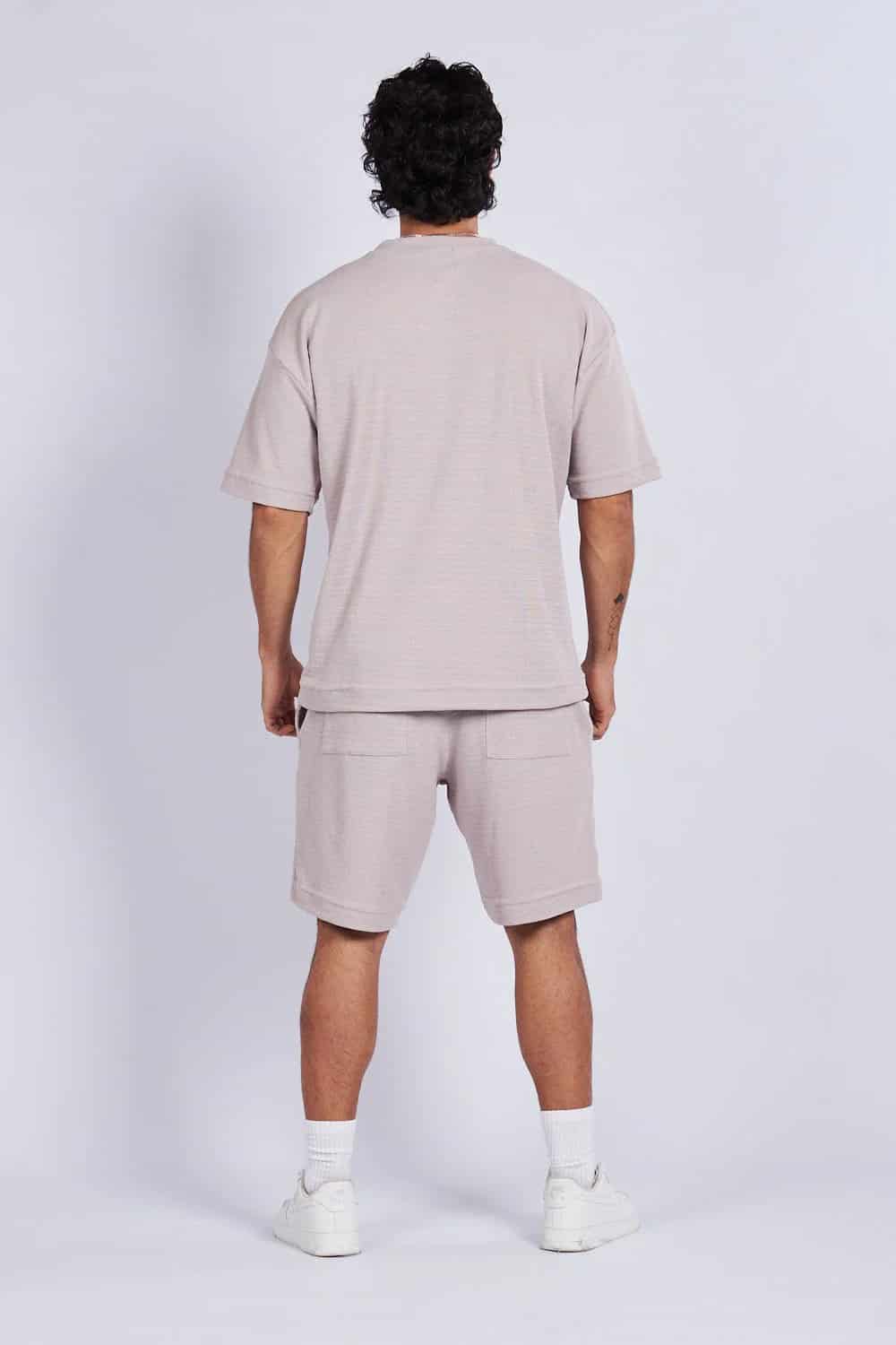 Camiseta oversize textura horizontal Caqui - miniatura 6