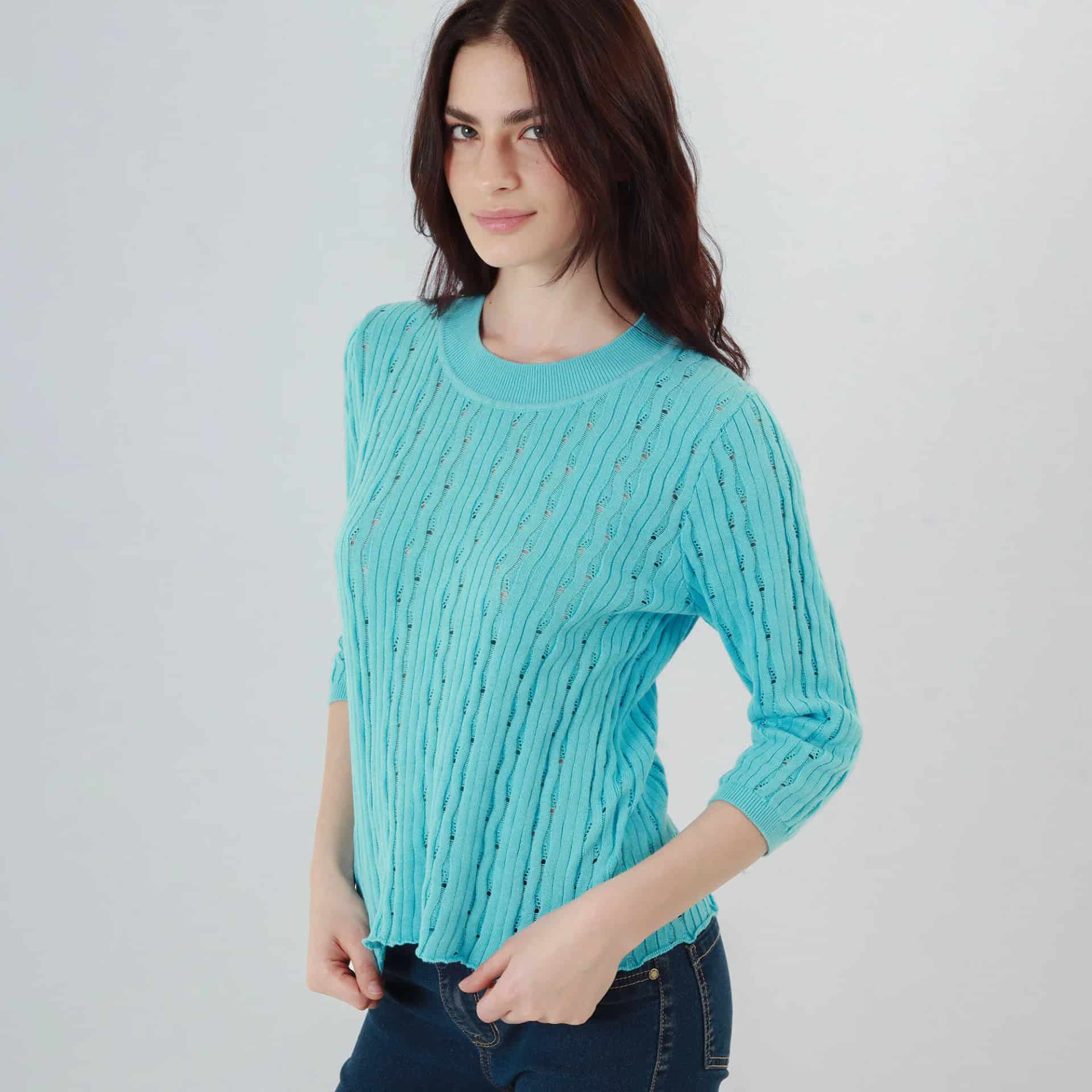 Sweater Cuello Redondo Manga Al Codo - miniatura 16