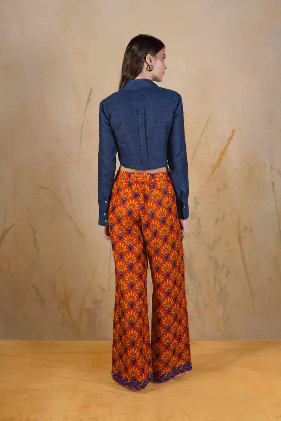 Women's Annona linen trousers terracotta - miniatura 3